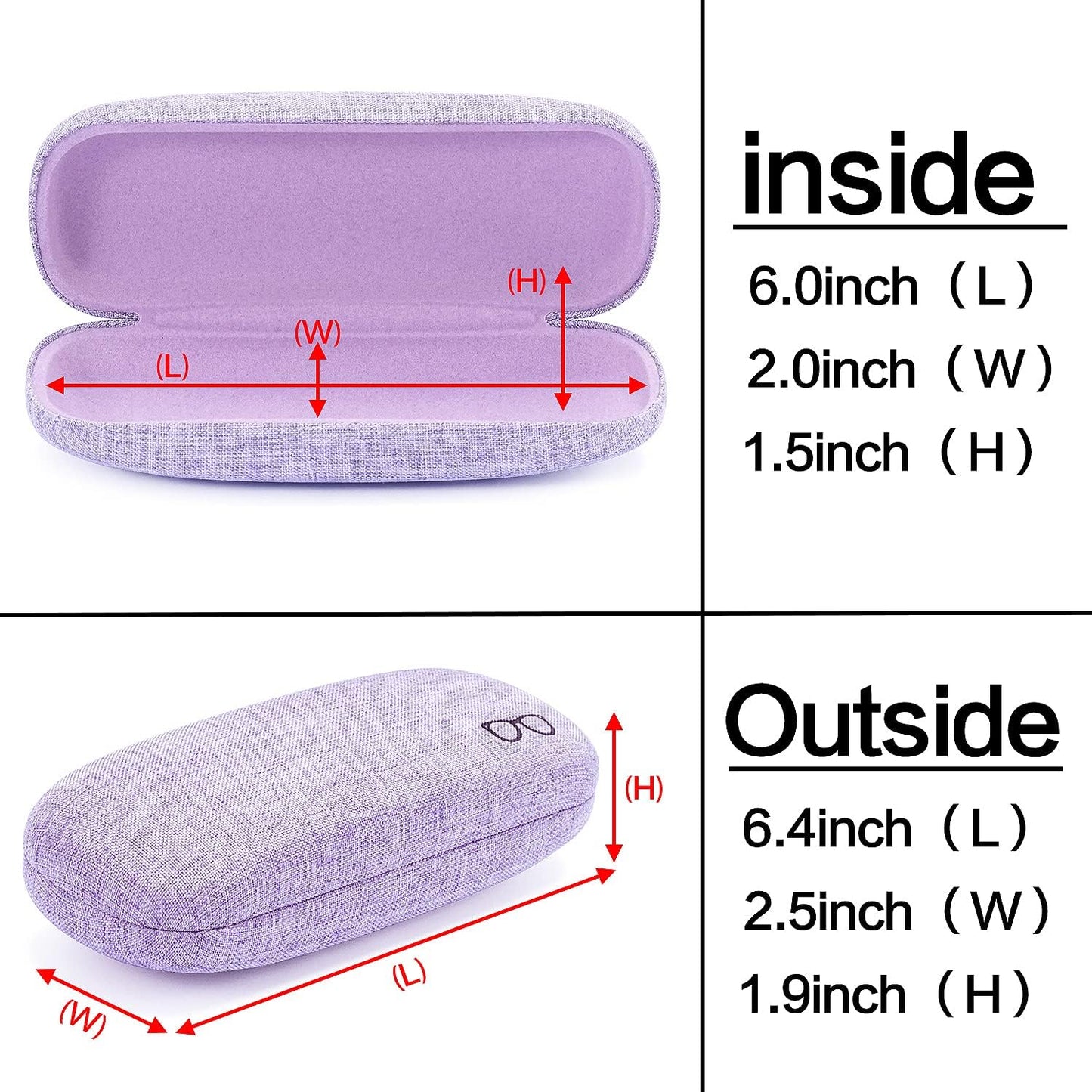 Vemiss Hard Shell Eyeglasses Cases, Linen Fabrics Protector Sunglasses Case, Large Glasses Case