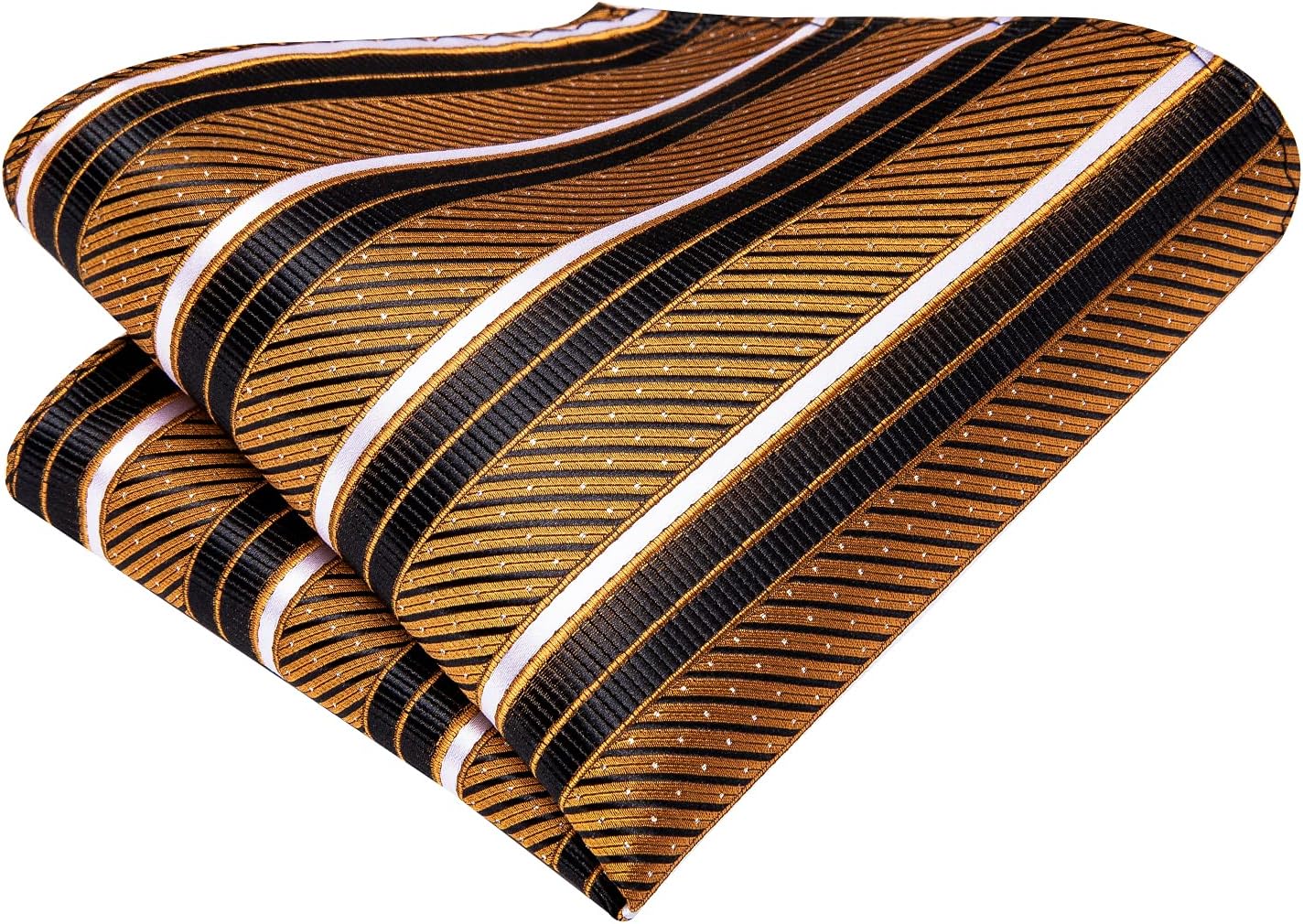 Dubulle Mens Paisley Striped Tie WOVEN Necktie for Men and Handkerchief Cufflinks Set Wedding Formal Business