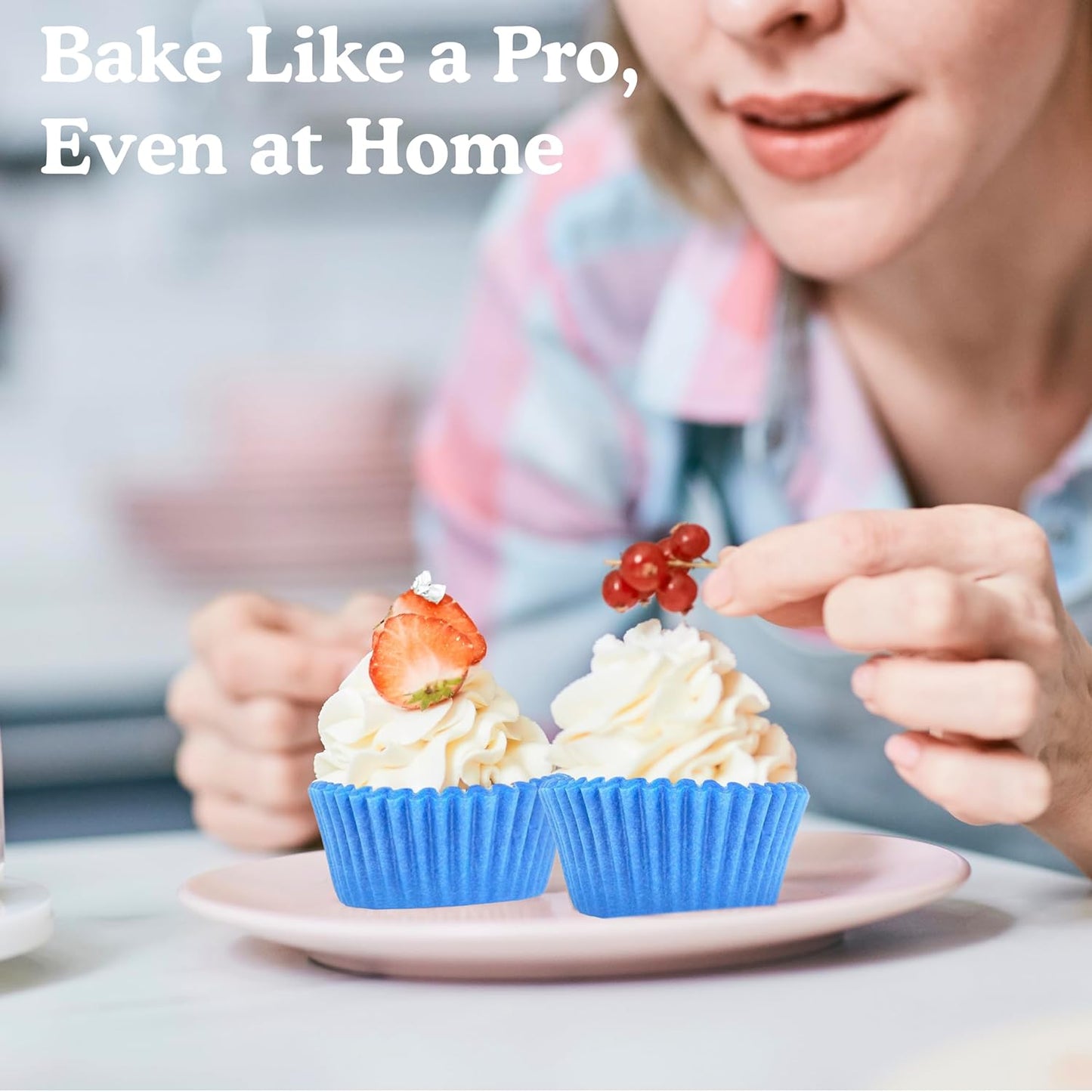 Regency Wraps Greaseproof Professional Grade Baking Cups, Pack of 40, Standard Liners, Light Blue Solid, for Cupcakes, Muffins, Candy, Non Stick