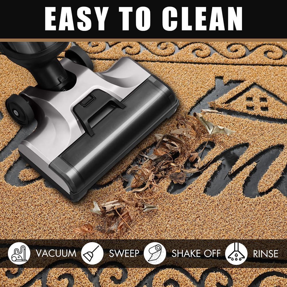 Yimobra Welcome Mat Outdoor Indoor, Waterproof Heavy Duty Front Door Mat Outside Entrance, Extra Sturdy Non-Slip Doormat, Low Profile, Dirt Trapping, 36x24 Inches, Yellow