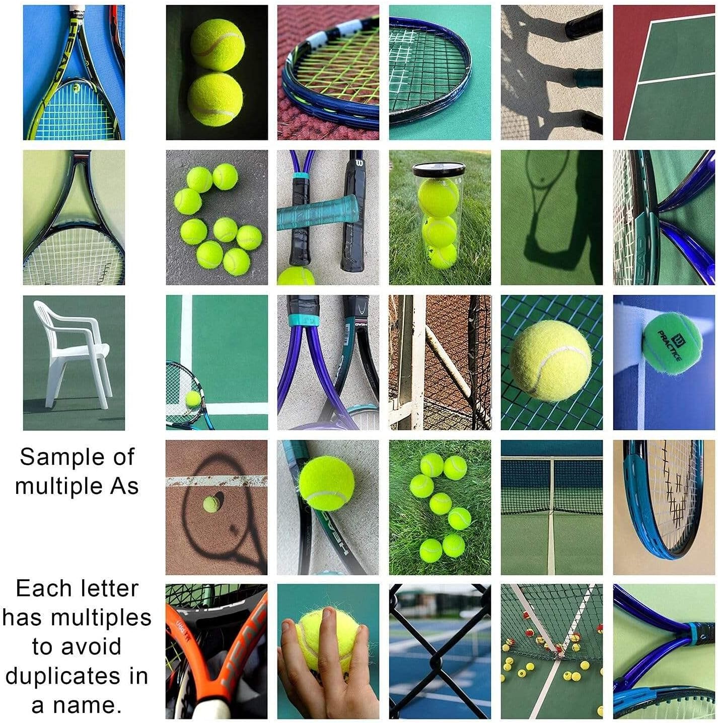 Personal-Prints TENNIS Décor or Gift for the Tennis Player, Coach, Tournament Champion, or Fan | Customized Tennis Name Wall Art Gift (6"x18" Stretched Canvas)