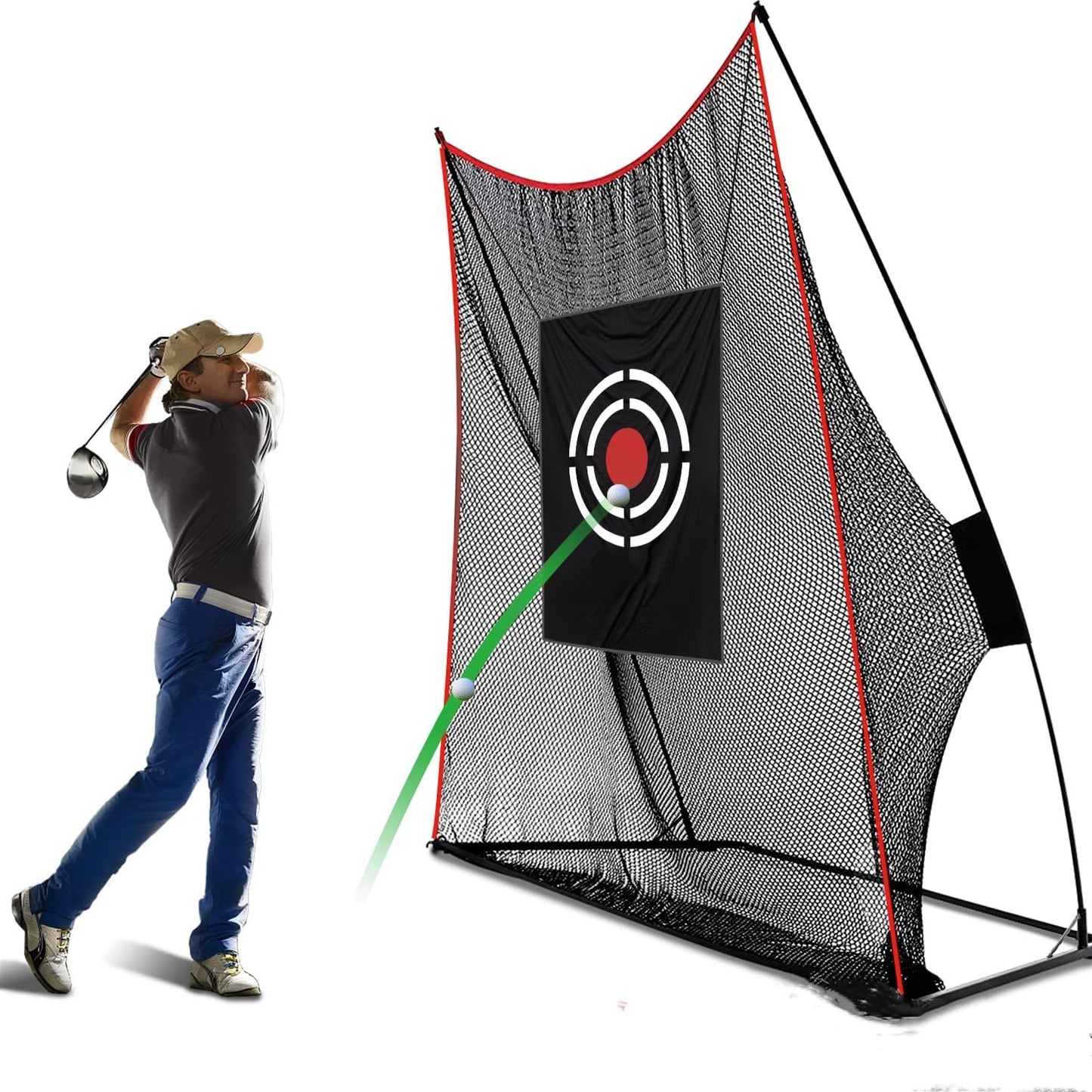 Golf Target Cloth - Black Portable Foldable Easy Setup for Indoor Outdoor Backyard Hitting Practice Training Aid Beginners Men Father Gift