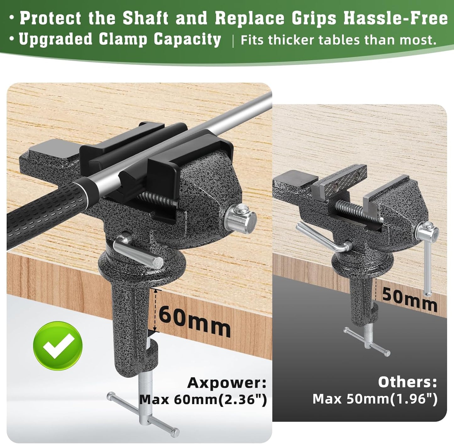 All-in-One Golf Grip Kit for Regripping Golf Clubs, 360° Swivel Portable Table Vise Rubber Clamp Golf Grip Removal Tool with Golf Grip Replacement Tape and Solvent, Golf Club Regripping Kit
