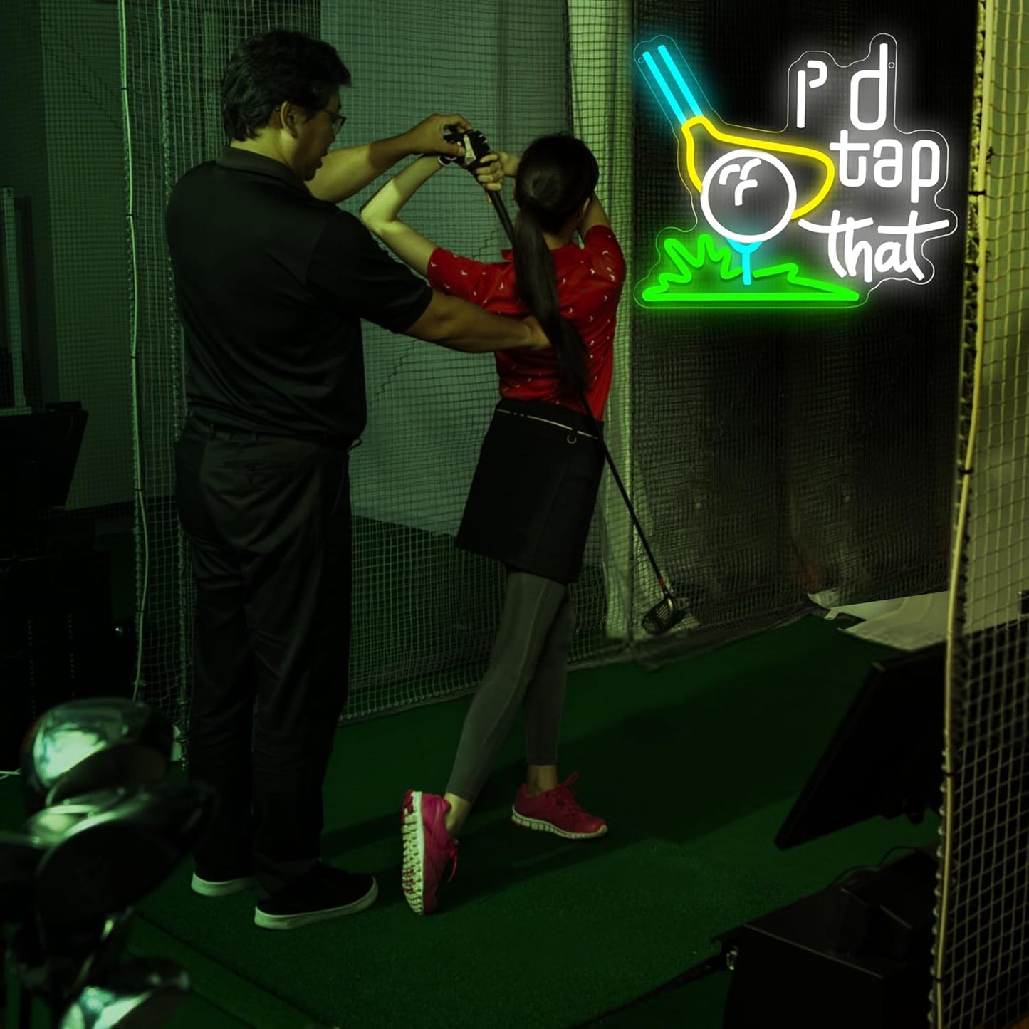 Golf Neon Sign for Wall Decor Golf Neon Light for Man Cave Putter LED Light Up Sign for Club Bedroom Shop Party Game Room Bar Sport Wall Decor,Christmas Gifts for Golfer Size14.5 * 12.5inches(JTD288)