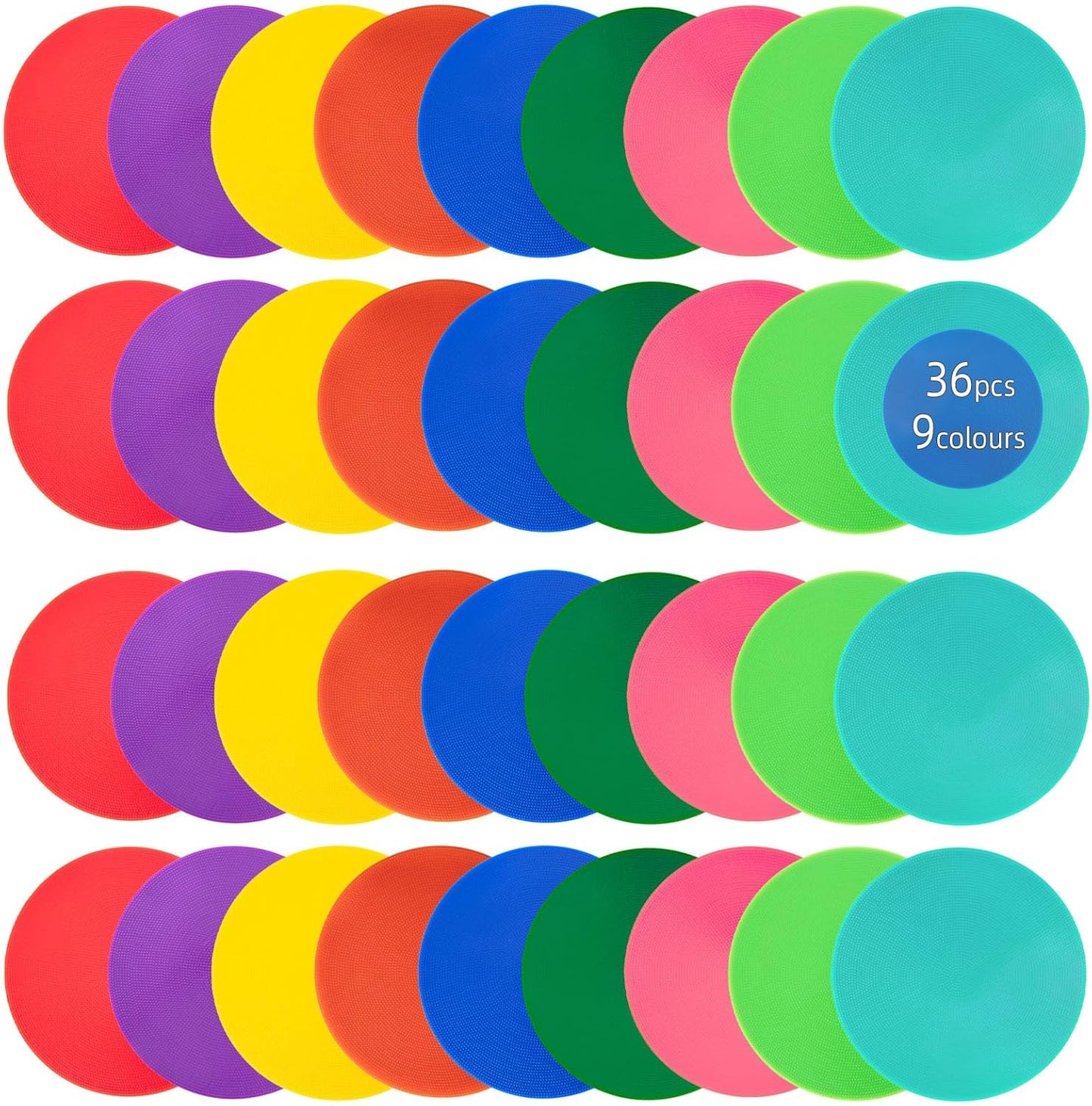 Spot Markers 9 Inch 10 Inch Non Slip Rubber Floor Markers Flat Field Cones Poly Dots for Soccer Basketball Sports Speed Agility Training and Drills
