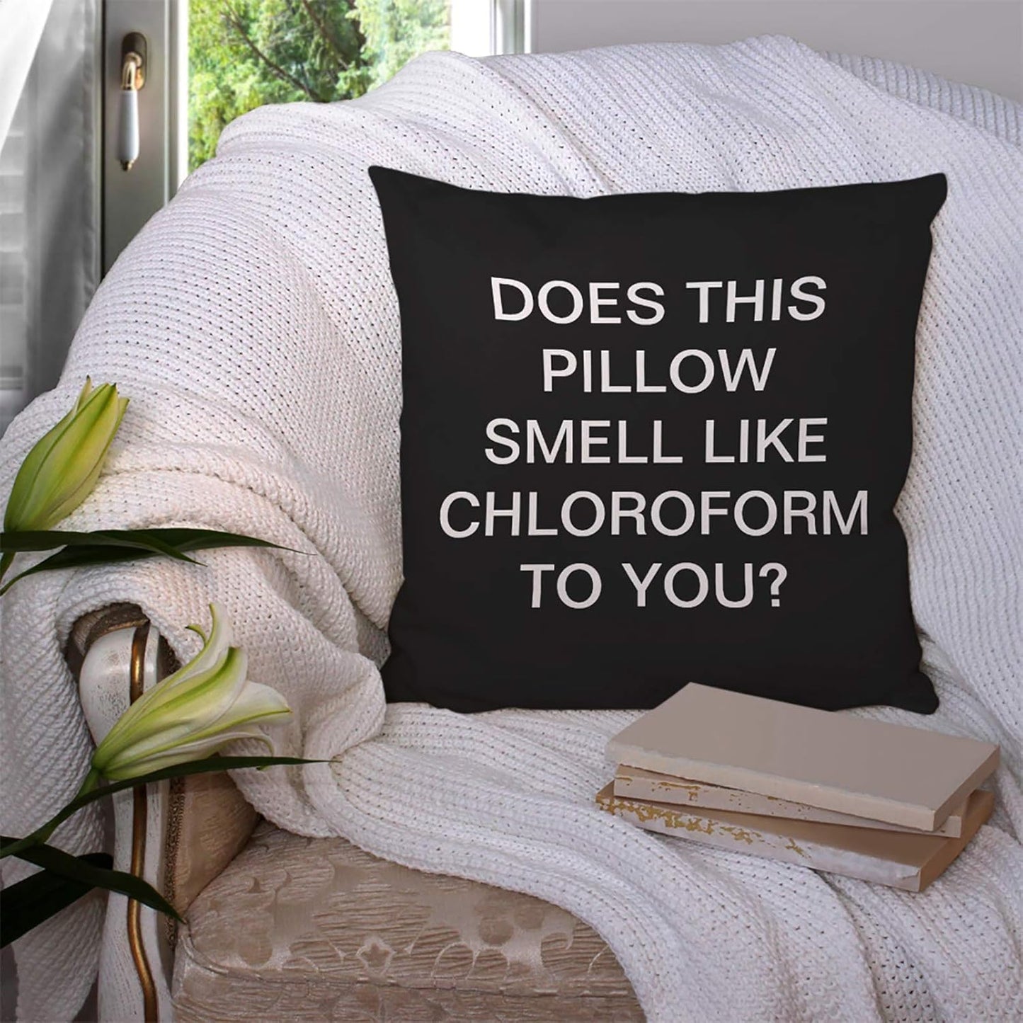 Throw Pillow Covers Chloroform Chloroform Joke Humor Cotton Linen Decorative Square Pillowcases Cushion Cover 18 X 18 Inch