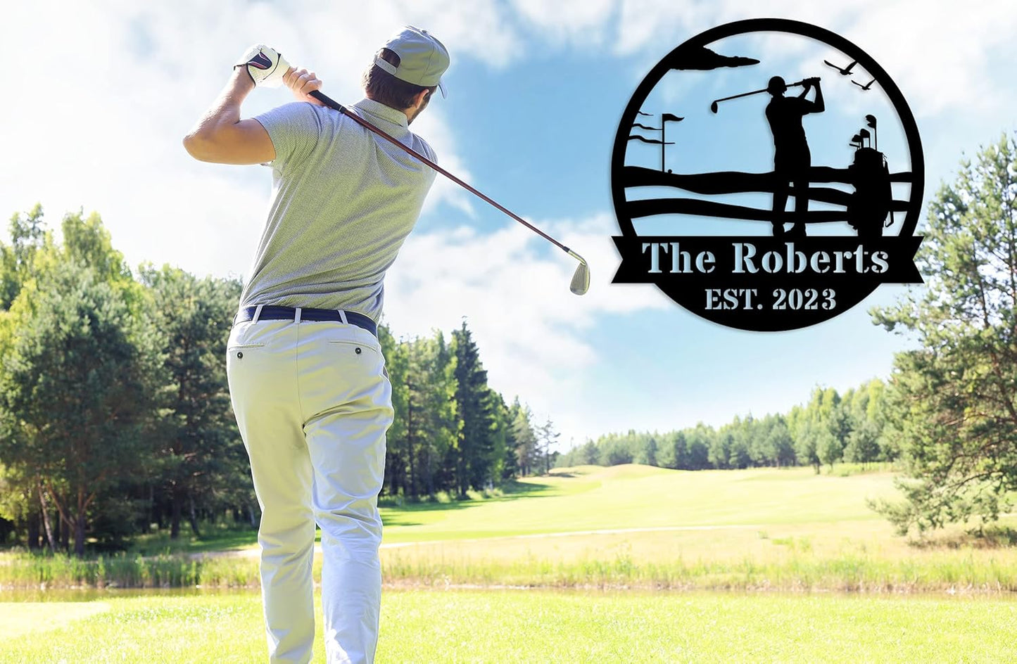 Personalized Golf Metal Sign, Custom Golf Name Monogram Sign, Golf Metal Wall Art, Custom Golf Monogram Wall Decor, Personalized Golf Gift