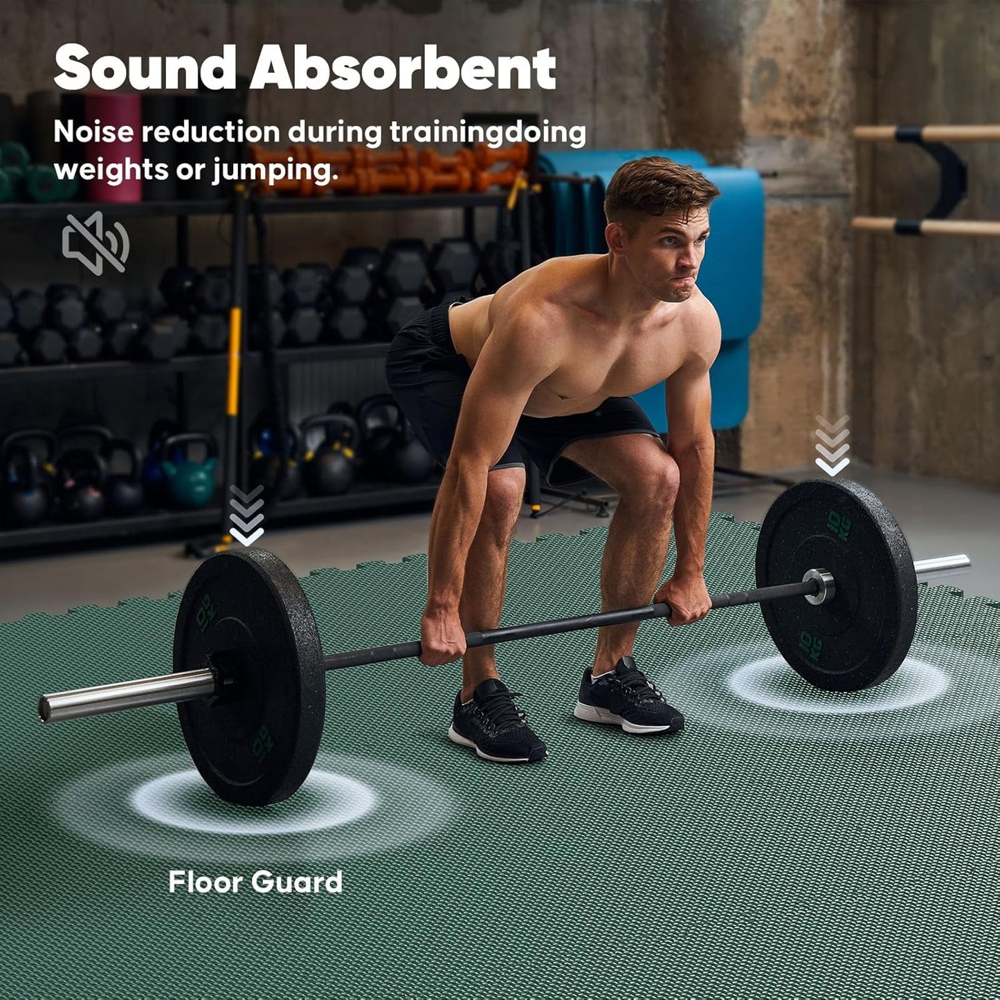 Home Gym Mat, Puzzle Exercise Mat, EVA Interlocking Foam Floor Tiles for Home Workout Equipment and Kids' Play Areas - Blue, 24 in x 24 in x ½ in - (Green, 12 Pack (48 SQ FT))