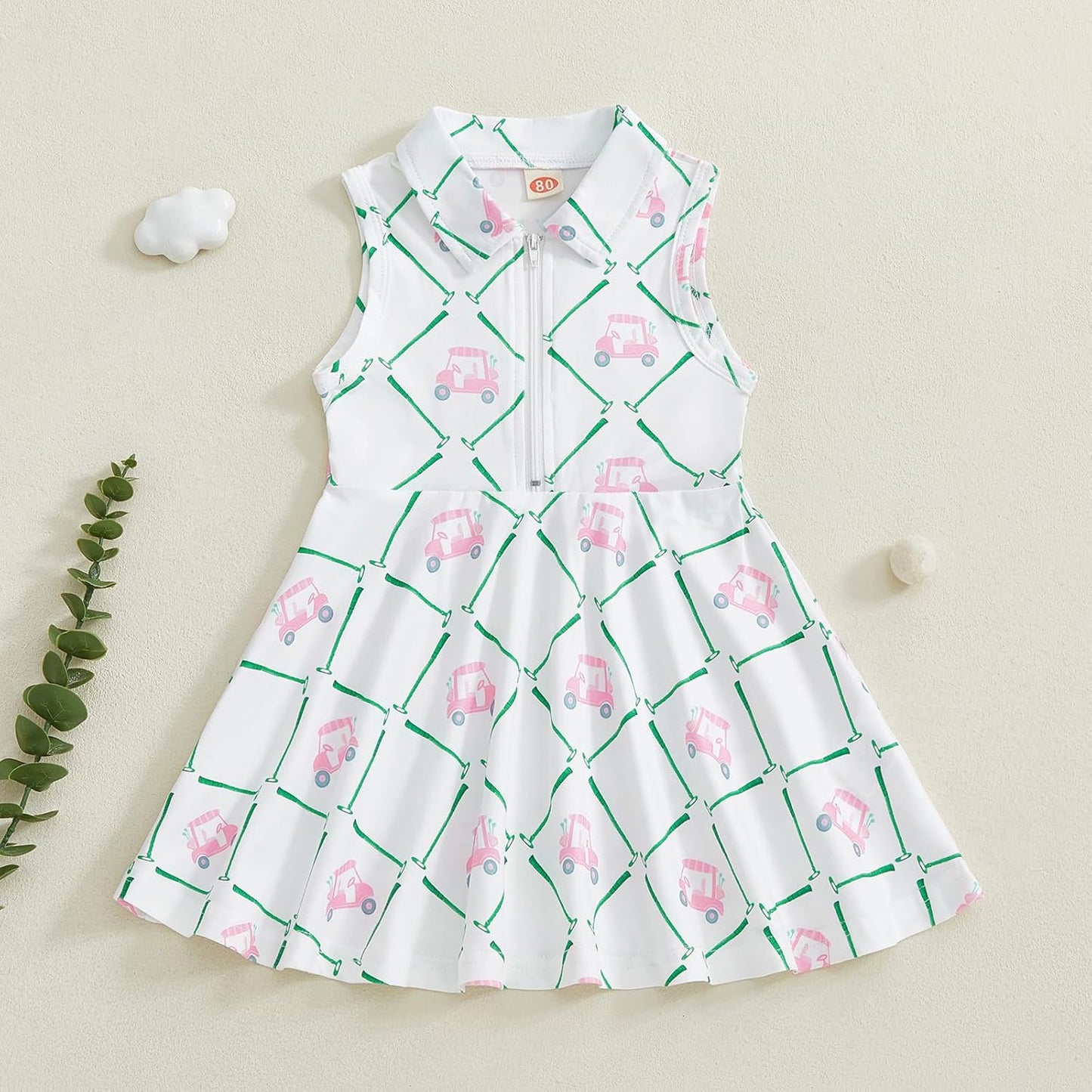 Little Girls Mardi Gras Outfit Toddler Sleeveless A Line Sun Dress Kids Zipper Party Dresses Spring Summer Clothes