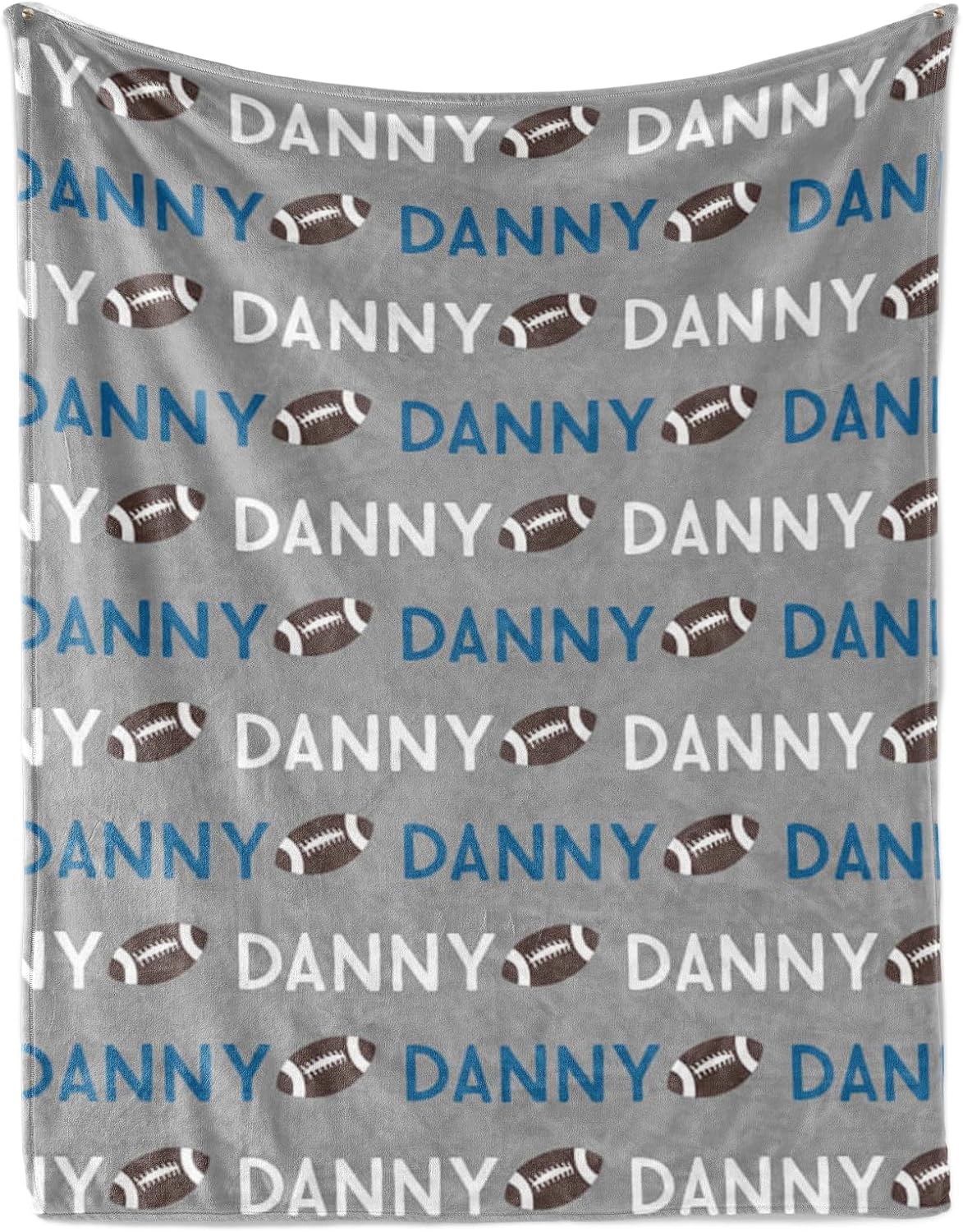 Custom Name Football Blanket - Personalized Names Soft Plush Flannel Throw Blankets for Baby Kids Teen Boys Girls Holidays Birthdays Gifts Color16