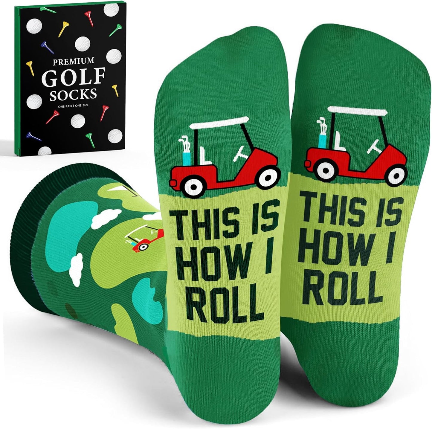 VICRAZY Golf Gifts for Men, Women - Golf Accessories, Golf Socks for Dad, Mom - Funny gift, Christmas Gifts, Stocking Stuffer