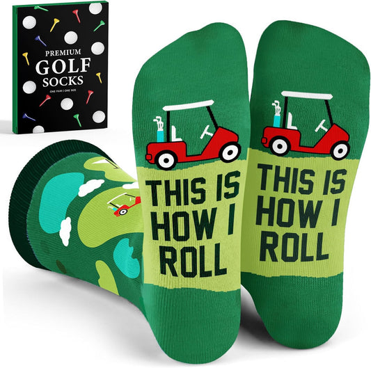 VICRAZY Golf Gifts for Men, Women - Golf Accessories, Golf Socks for Dad, Mom - Funny gift, Christmas Gifts, Stocking Stuffer