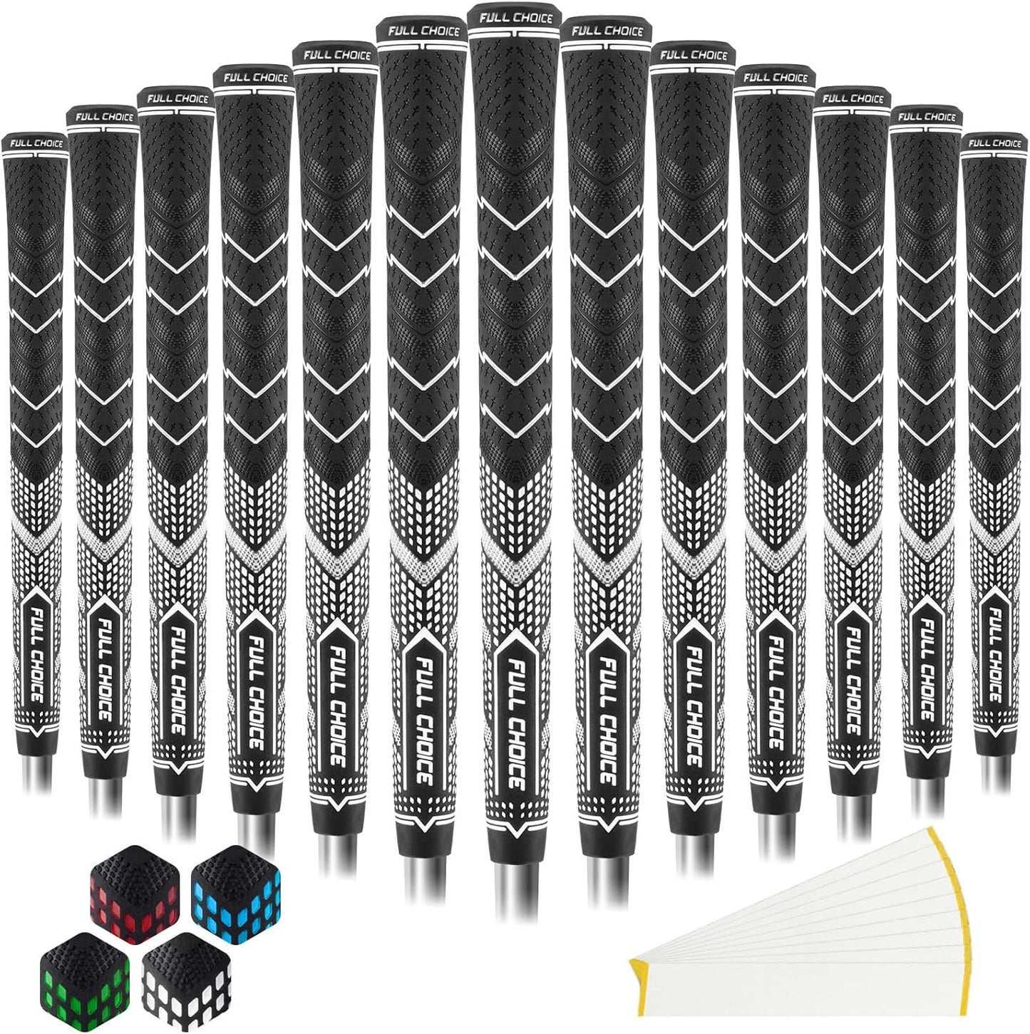 Rubber Golf Grips 13 Pack, High Traction, Non-Slip, Advanced Texture, Choose from 13 Grips or 13 Grips with Regripping Kit, Standard/Mid/Jumbo Size, 4 Colors Available RG01 Golf Club Grips