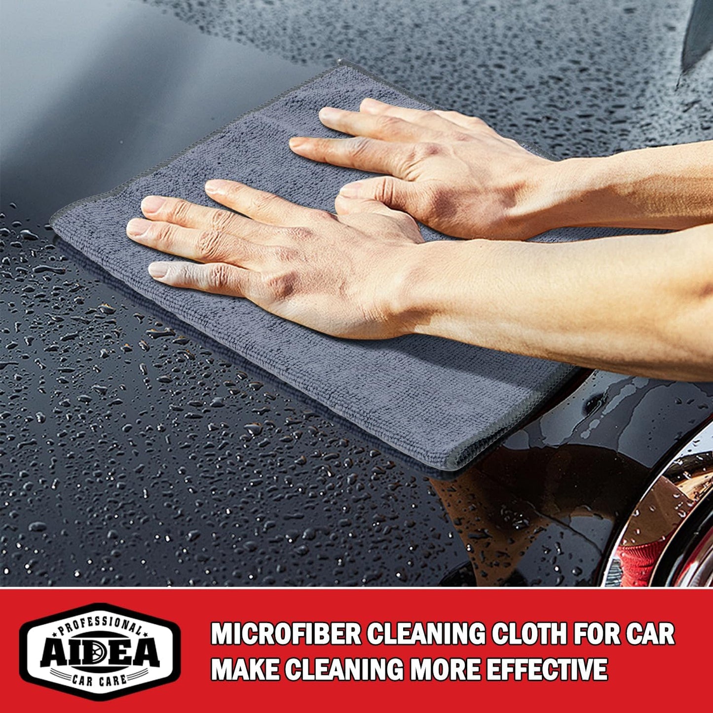 AIDEA Microfiber Cleaning Cloth 12 Pack, Microfiber Towels for Cars, Soft & Absorbent Cleaning Rags, Premium Lint Free Shop Towels for House, Kitchen, Car, 12inx16in