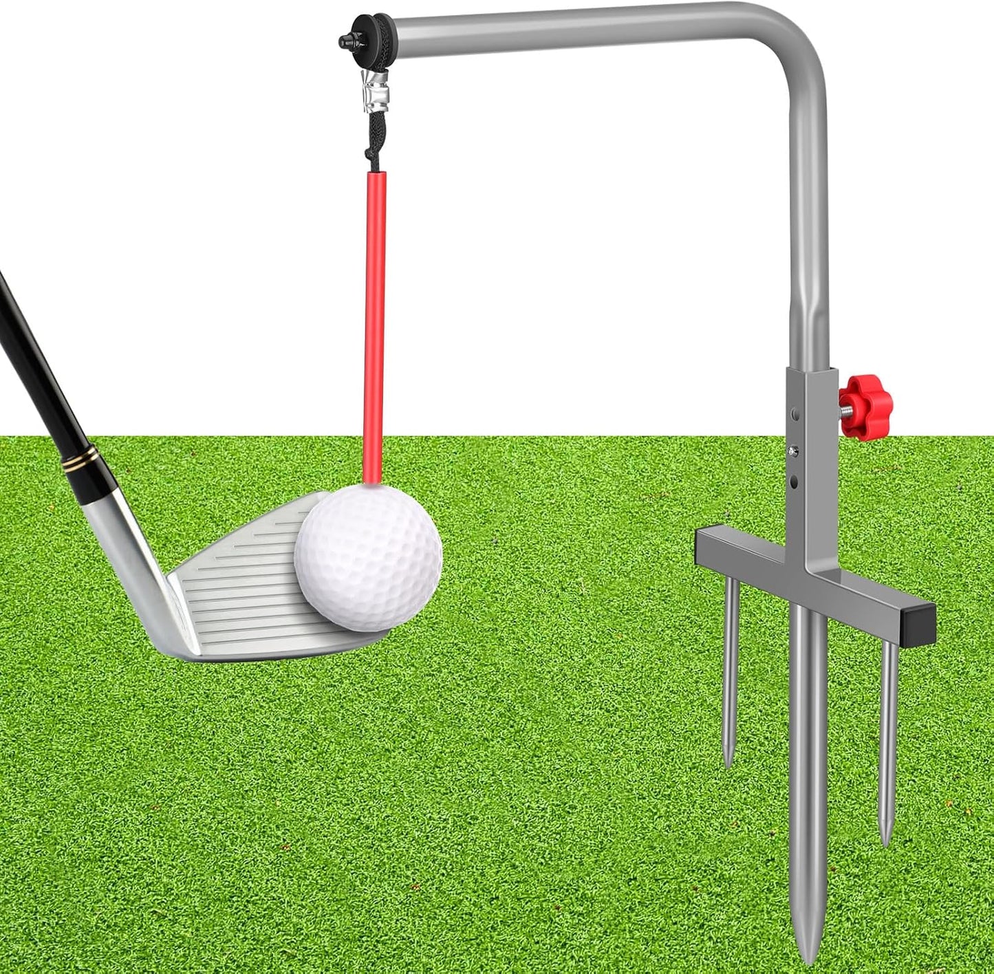 Poen 1 Set Golf Swing Trainer Training Iron Practice Swing Groover with 3 Height Indoor Golf Practice Simulator Accessories Aid Equipment