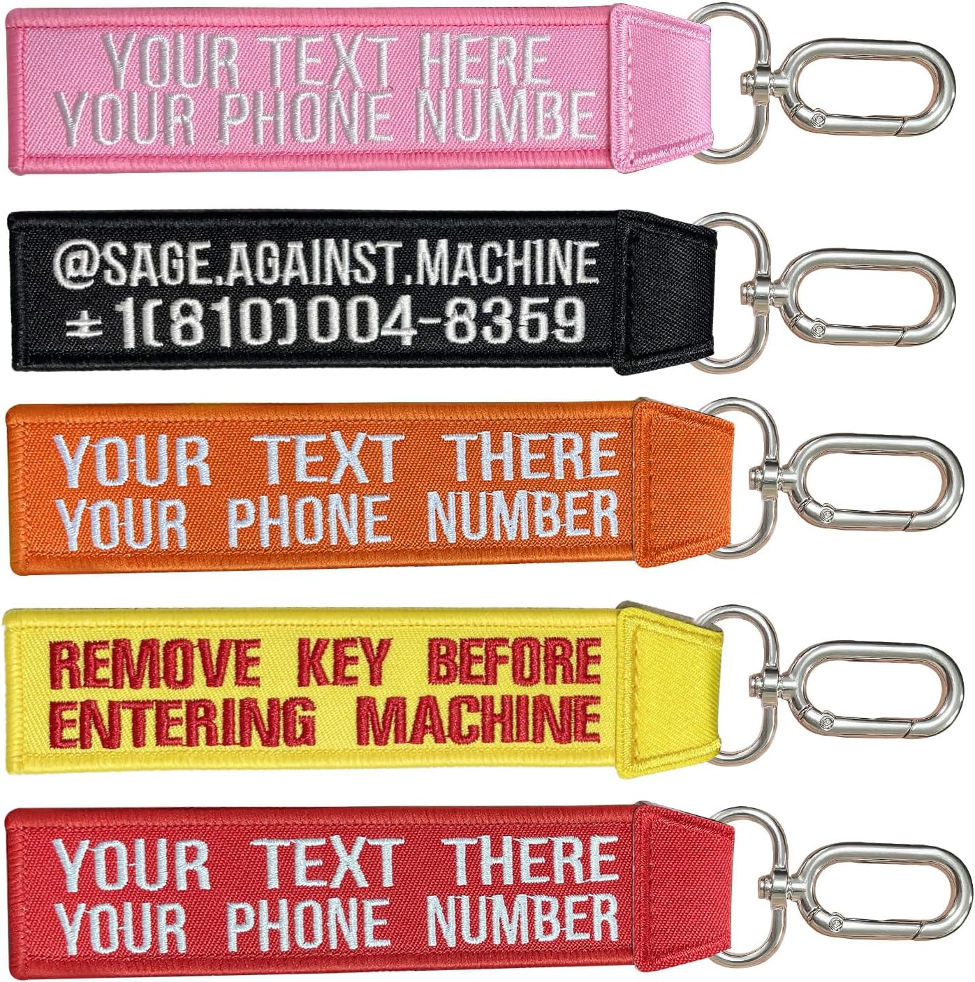 Personalised Keychain, Custom Text/Name bag tags, Embroidered Key Tag for Motorcycle, Luggage, Scooter, Car, Backpacks-Custom Gift Keychain for Men and Women，Couples, Families, Friends,camper