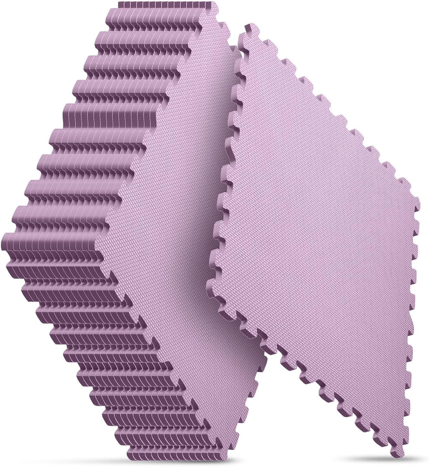 Home Gym Mat, Puzzle Exercise Mat, EVA Interlocking Foam Floor Tiles for Home Workout Equipment and Kids' Play Areas - Blue, 24 in x 24 in x ½ in - (Pink, 16 Pack(64 SQ FT))