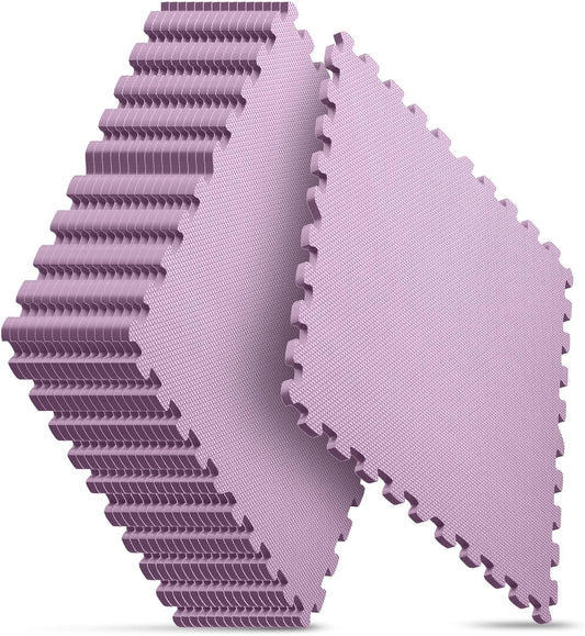 Home Gym Mat, Puzzle Exercise Mat, EVA Interlocking Foam Floor Tiles for Home Workout Equipment and Kids' Play Areas - Blue, 24 in x 24 in x ½ in - (Pink, 16 Pack(64 SQ FT))