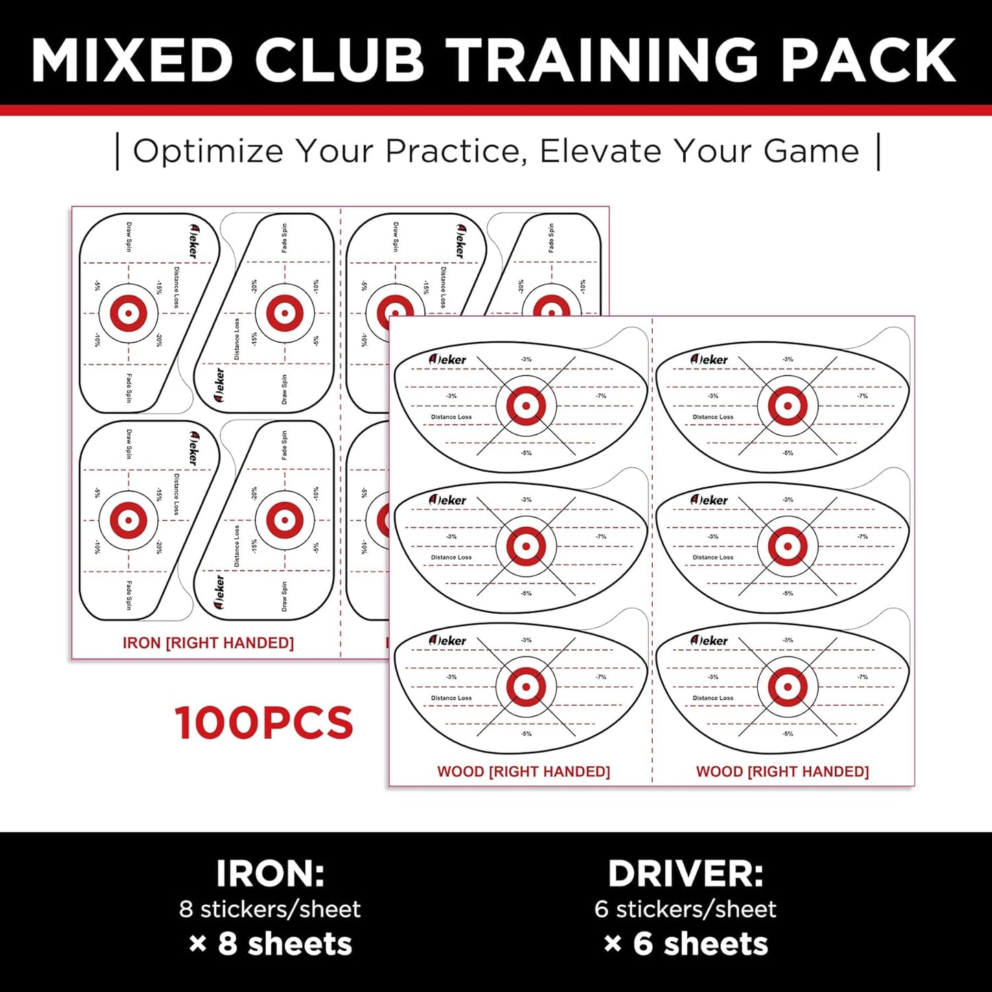 Golf Impact Tape - High-Resolution Strike Stickers for Iron, Wood & Fairway Clubs, Non-Residue, Swing Training Aid Impact Labels