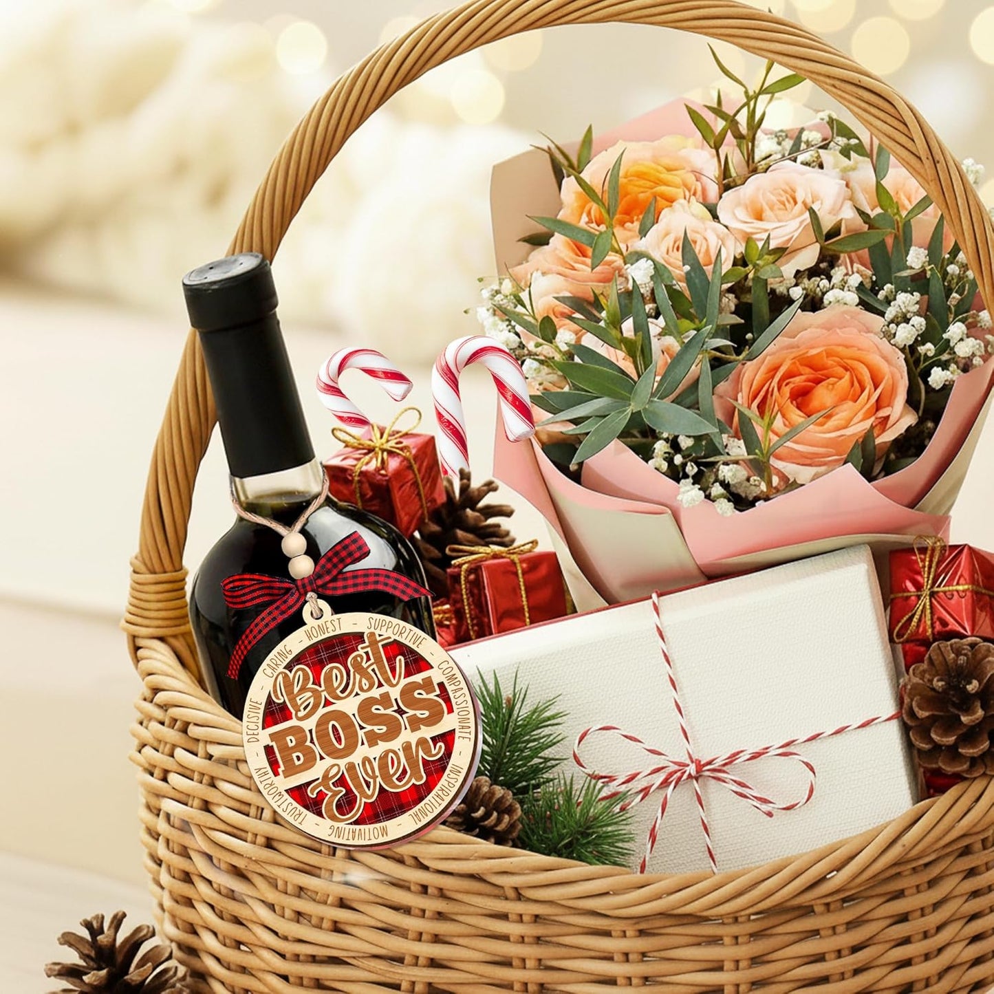 HEXMOZ Boss Christmas Ornament - Thank You Boss Gifts for Men, Women - Boss Lady Gifts for Manager, Leader, Worlds Best Boss Ever Christmas Ornaments Tree Decorations 2025