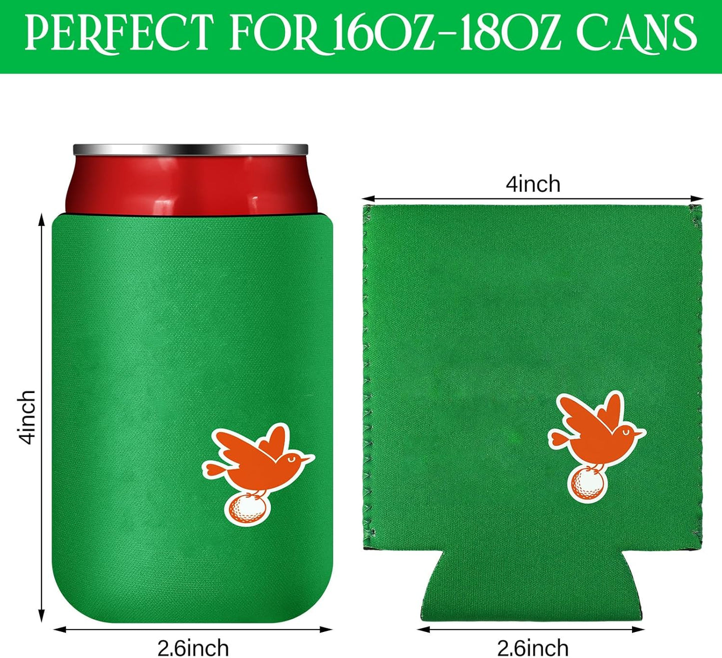 Domensi 16 Pcs Golf Gifts Funny Golf Party Themed Can Cooler Insulated Can Sleeve Bulk Golf Party Supplies for Golfer Game Outdoor Activities Decorations, 12 oz Can (Vibrant)