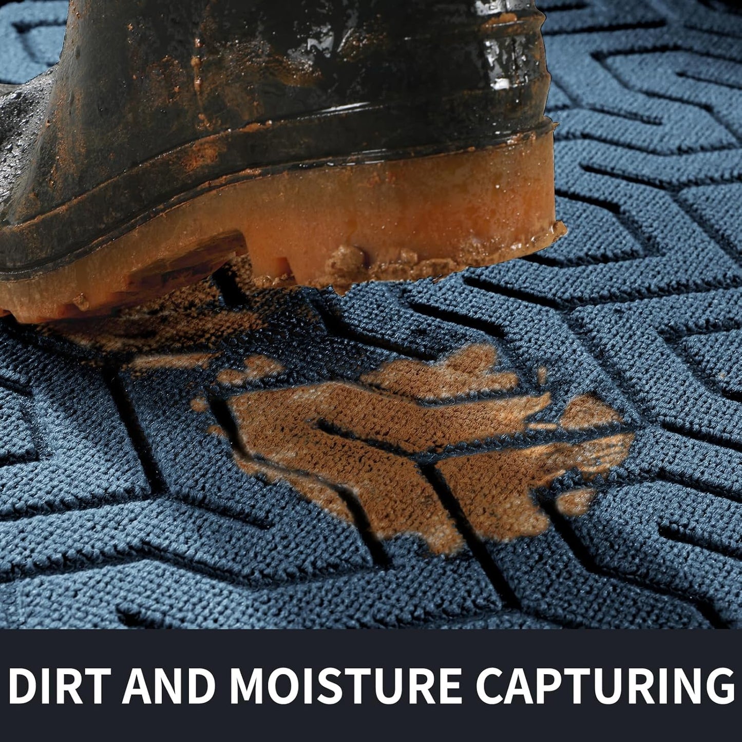 Yimobra Large Door Mat Outside Entrance 47x32, Waterproof Heavy Duty Outdoor Mats for Front Door, Non Slip Rubber Entry Mat for Garage Patio Indoor, Easy Clean, Blue