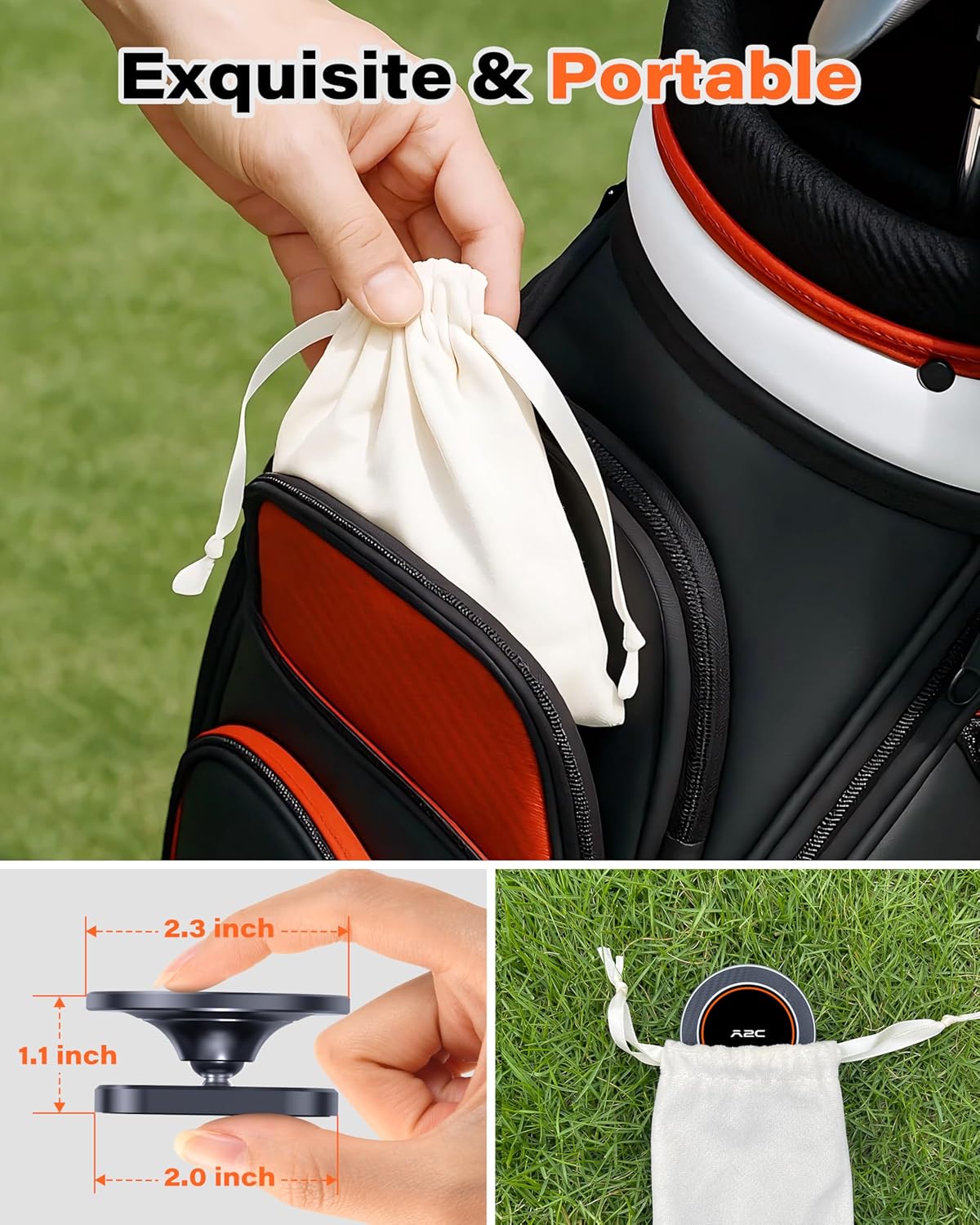 A2C Alloy Magnetic Golf Cart Phone Holder Compatible With MagSafe iPhone 17 Pro Max Air 16 Plus 15 14 13 12 Mini Fits EZGO, Club Car, Yamaha, Golf Cart Accessories Essentials Gift for Friend Men Women