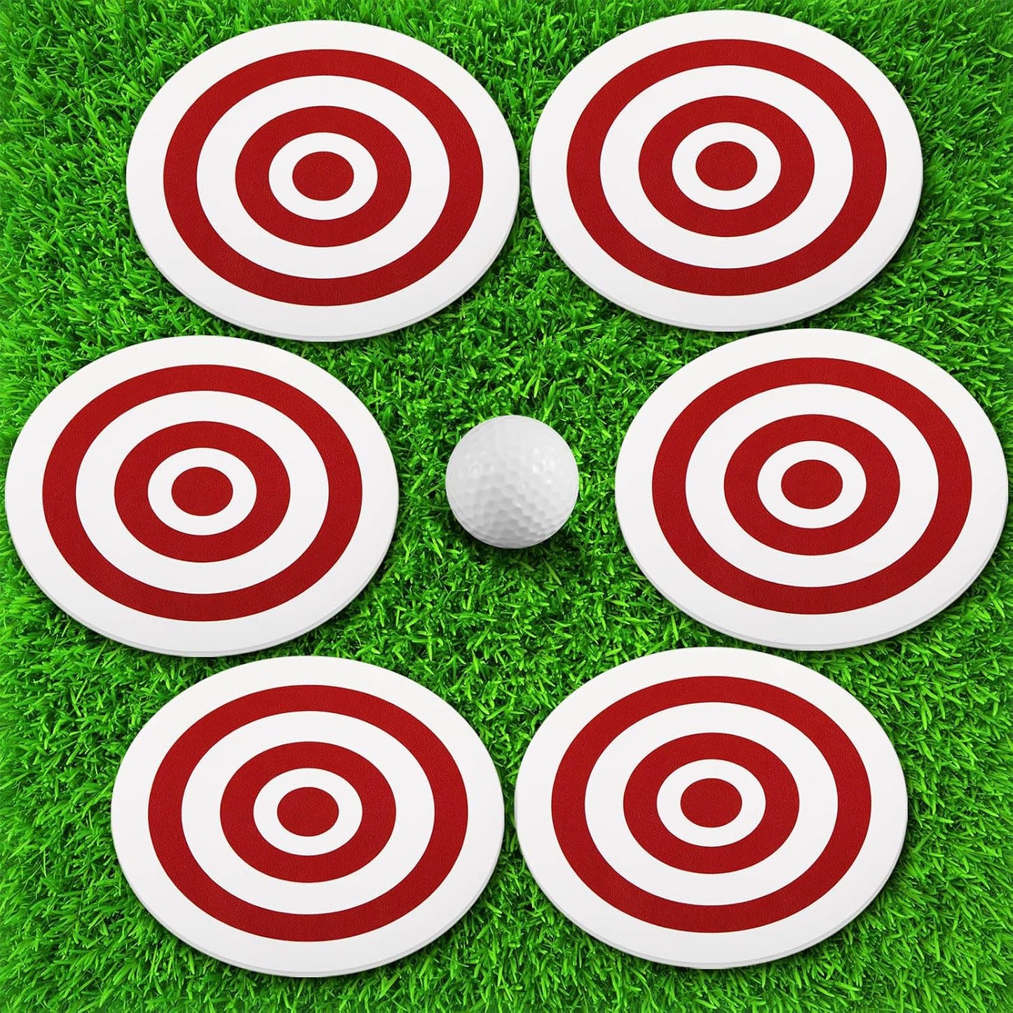 6 Pcs Golf Putting Target Hole Cup Bulk Golf Goal Circles Putt Disk Green Accessories for Golfers Putting Training Indoors Practice Outdoors Aid