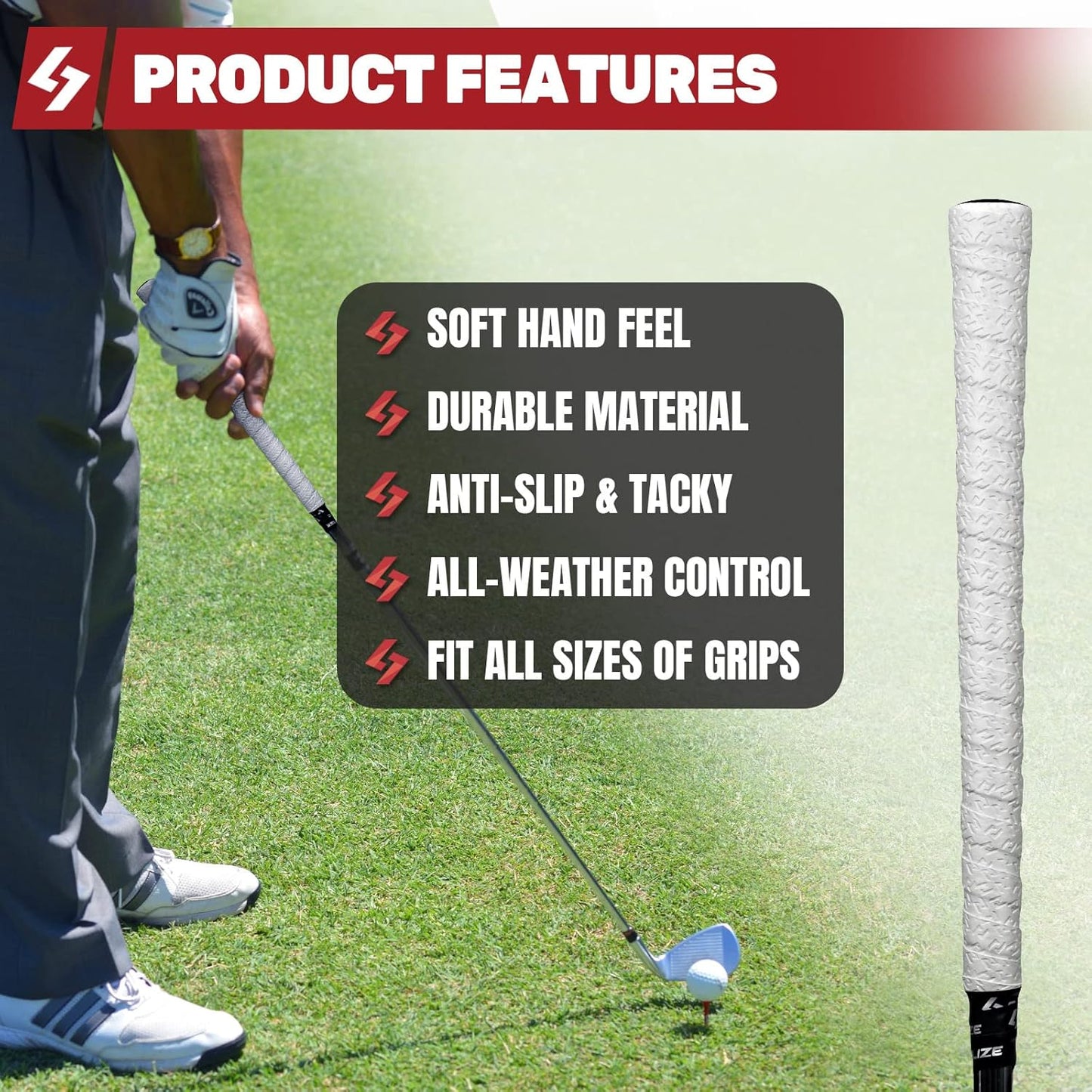 SAPLIZE Golf Grip Wrapping Tapes, 3 Or 15 Pack Tacky PU Overgrip Tapes, New Regripping Solution for Golf Club Grips