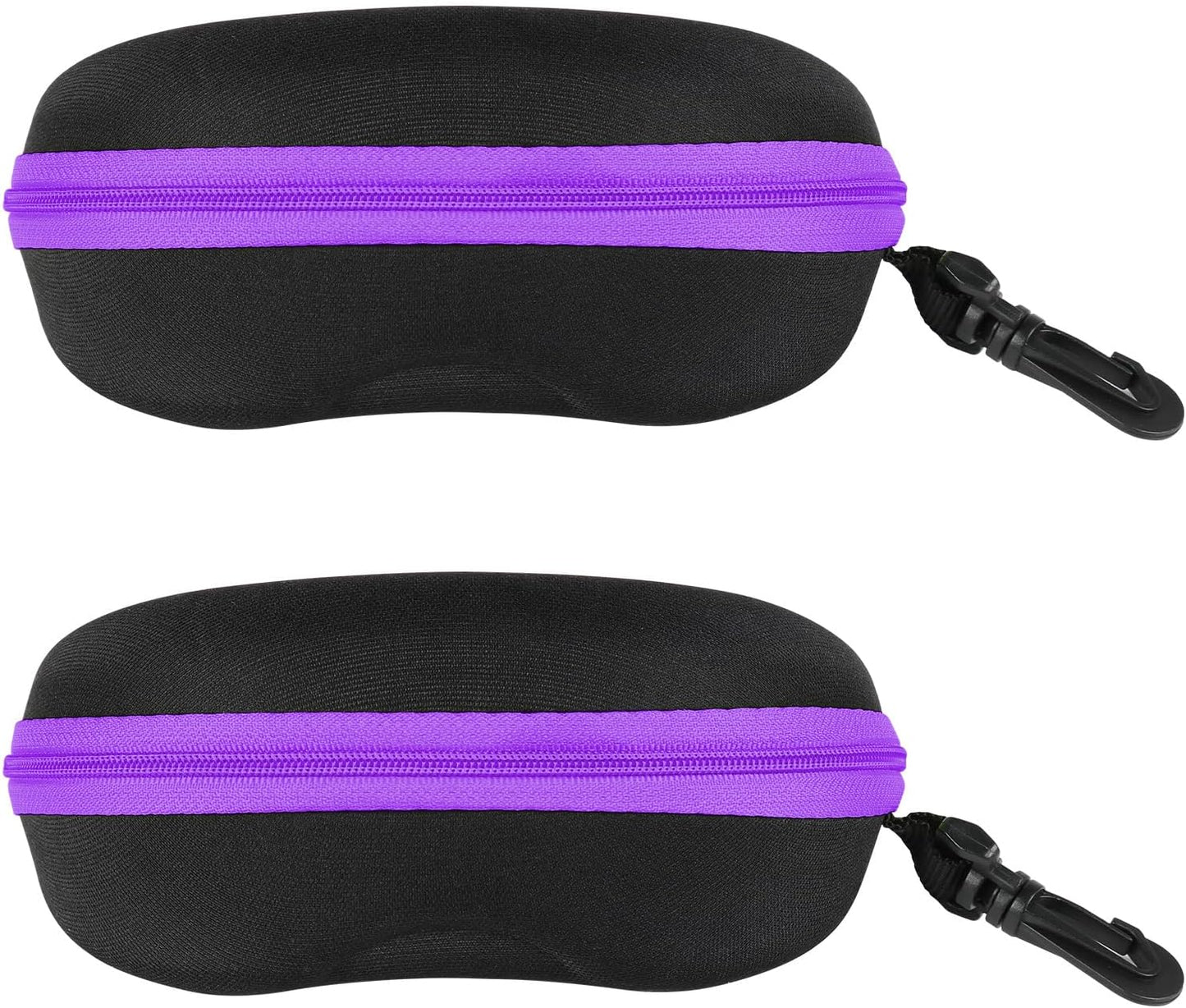 INNOLIFE Zipper Hard Shell Sunglasses Cases, Portable Travel Eyeglasses Cases with Plastic Hook for Men Women