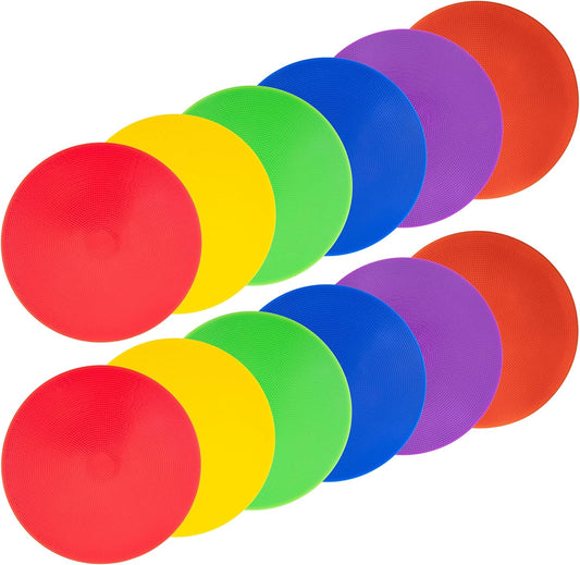 Spot Markers 9 Inch Non Slip Rubber Floor Markers Flat Field Cones Poly Dots for Soccer Basketball Sports Speed Agility Training and Drills