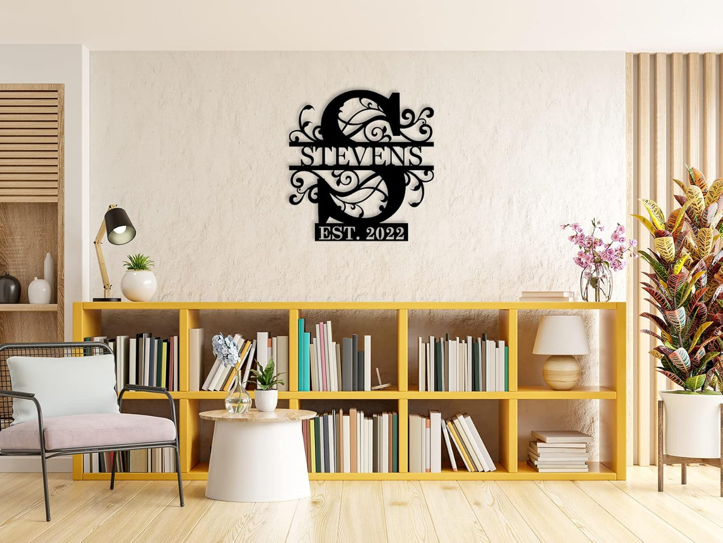 Personalized Metal Sign, Personalized Family Name Sign, Split Letter Monogram, Monogram Wall Decor, Wedding Anniversary Metal Gifts