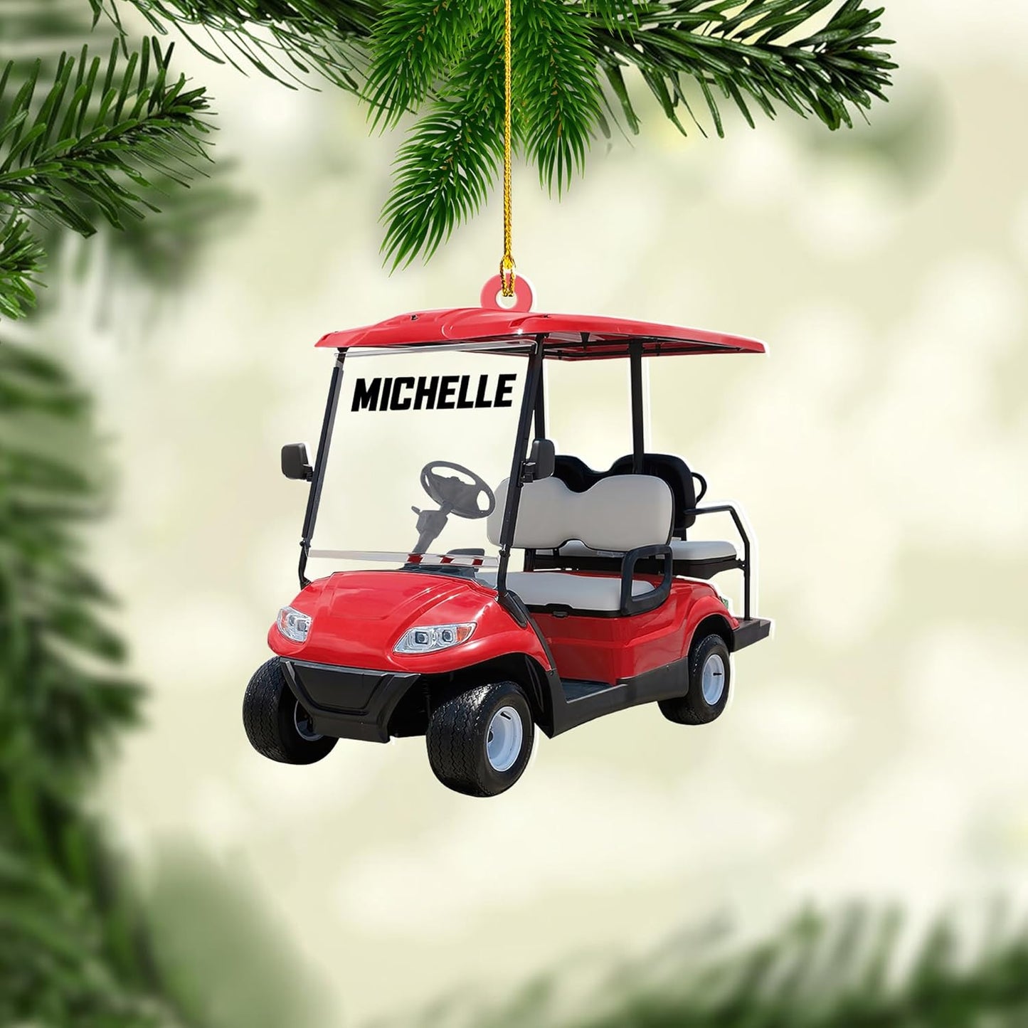 Personalized Golf Ornaments for Christmas Tree 2025 Custom Golf Christmas Ornament Golfing Bag Ornament Sports Golf Cart Ornaments Gift for Golfer Bag Golfing Lovers Hanging Decoration (G17)