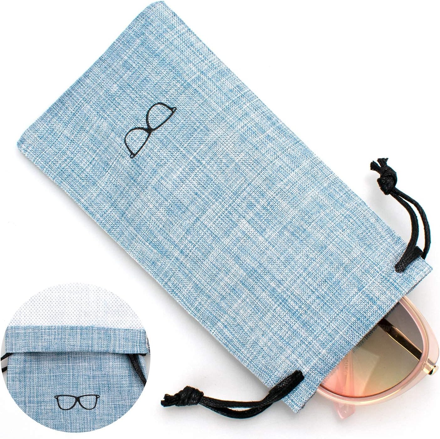 Vemiss Hard Shell Eyeglasses Cases, Linen Fabrics Protector Sunglasses Case, Large Glasses Case