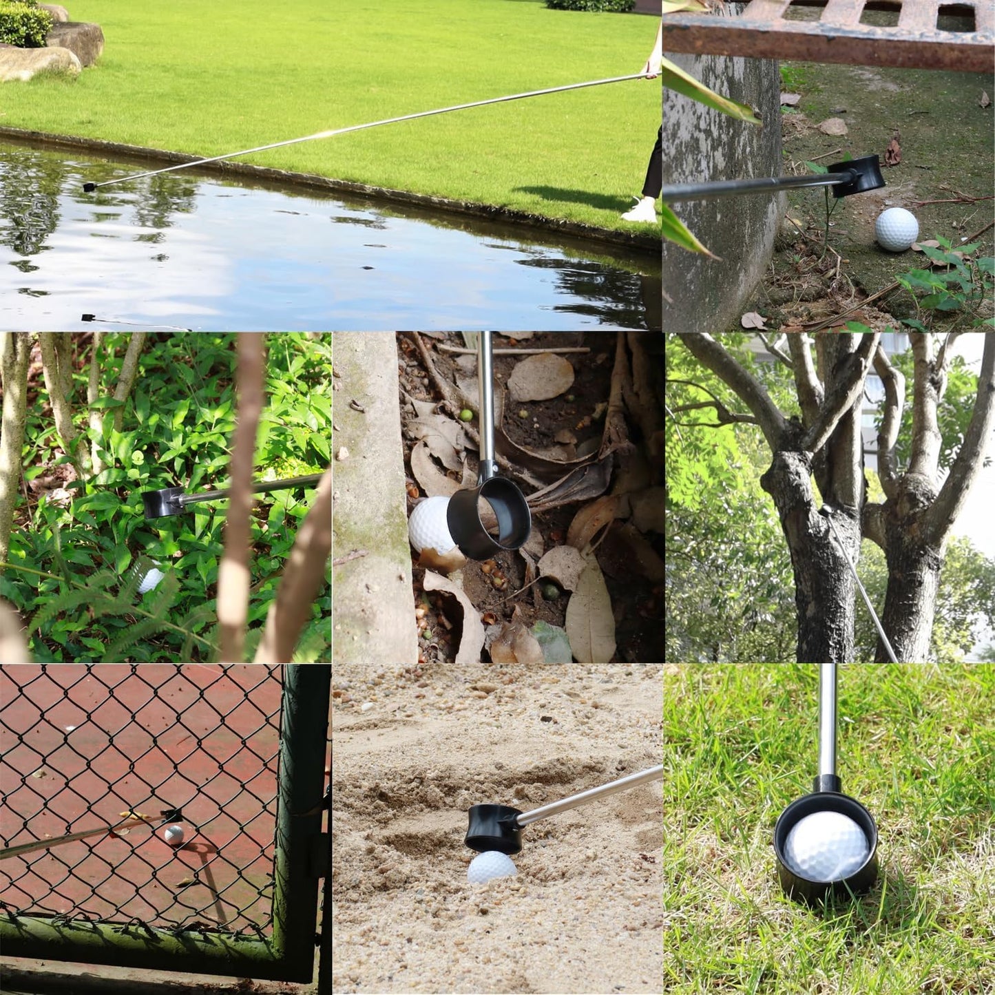 Golf Ball Retriever Telescopic for Water, 9Ft/12Ft/16.3Ft/20Ft Stainless Steel Golf Ball Retriever, Professional Golf Ball Retriever