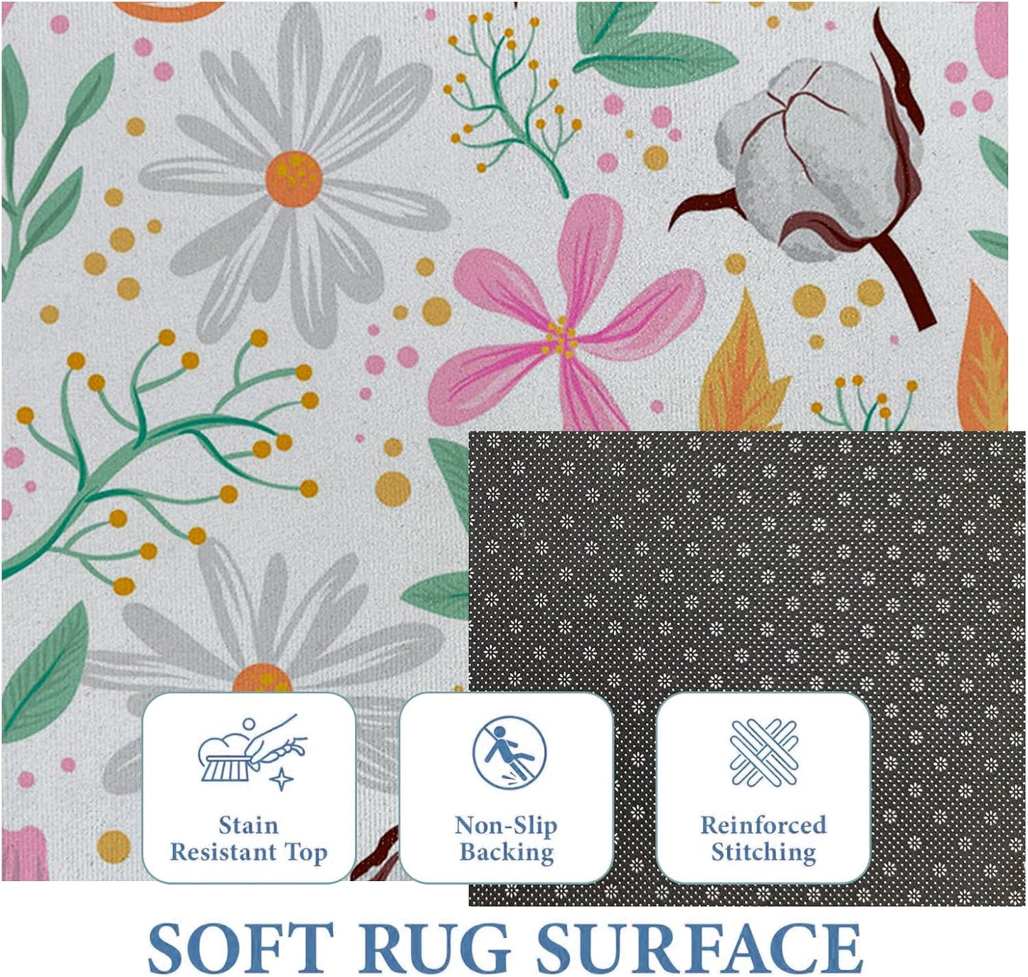 Fun Dinosaur and Unicorn Indoor Door Mat,Colorful Fantasy Floor Doormat,17x29.5in,Non Woven Non Slip Rubber Backing Magic Animal Rug for Porch Insider,Kitchen,Doormats Gifts,Rv Camper Decor