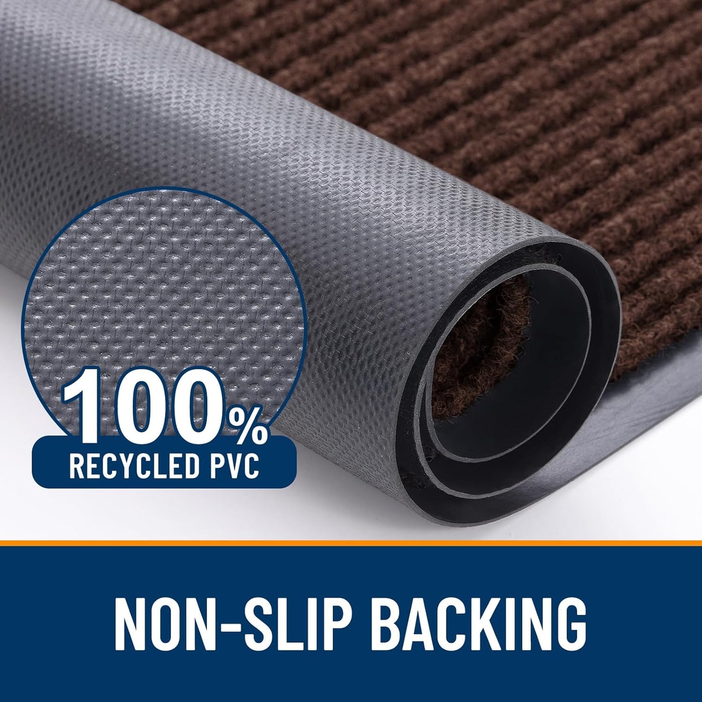 OLANLY Front Door Mat Indoor Outdoor Entrance, Waterproof Heavy Duty Doormat, Fade Resistant, Low Profile, Easy Clean Patio Porch Welcome Floor Mats for Entry, 40x32, Brown