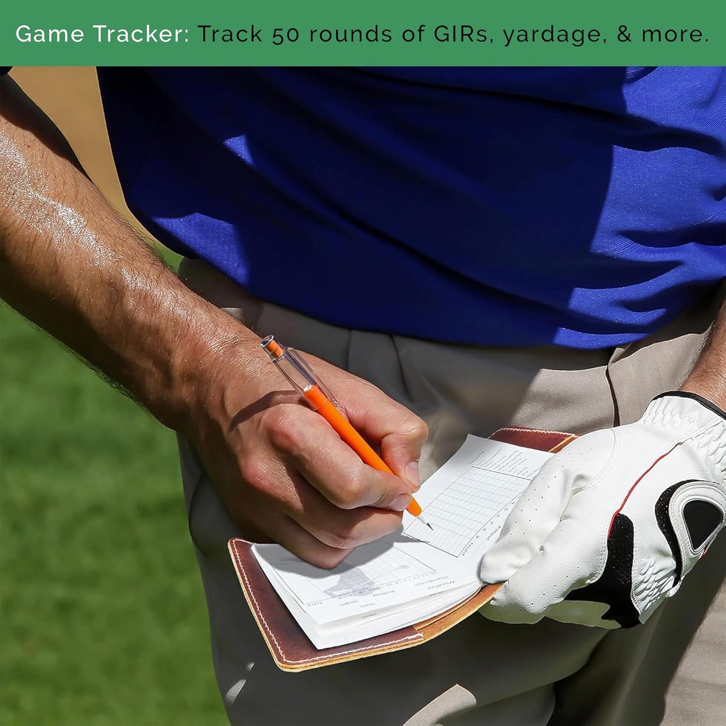 Refillable Golf Scorecard Holder–Full Grain Leather Golf Yardage Book Cover w/Golf Scorecard Book, Pencil Holder & Card Slot–Great Gift for Golfers-Unique Golf Gifts for Men & Women(Pen not included)