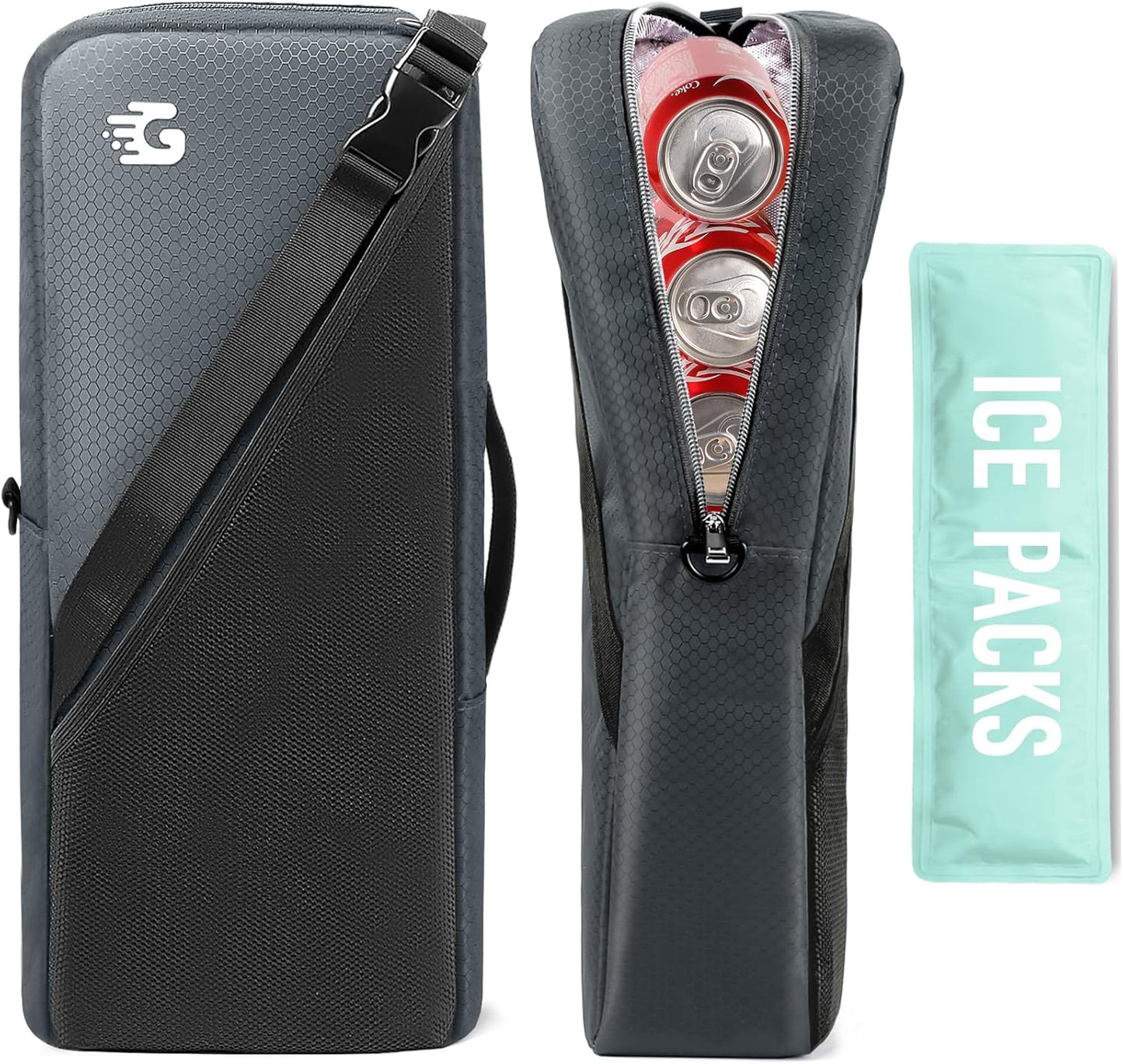 Golf Cooler Bag with Ice Packs - Golf Gifts for Men Fits in Golf Bags Golf Accessories Fathers Day Dad Gifts from Daughter Son Wife - Keeps 6 Beer Cans or 2 Wine Bottles Cold for Hours