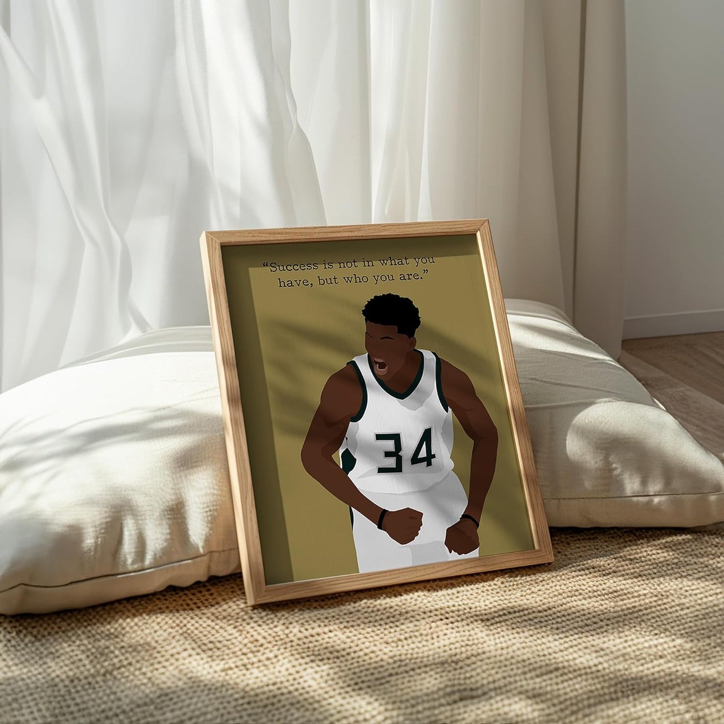 LOLUIS Motivational Basketball Superstar Hand-Drawn Artwork Sport Quote Wall Art Decorations (Unframed 8"x10", Basketball Player 6)