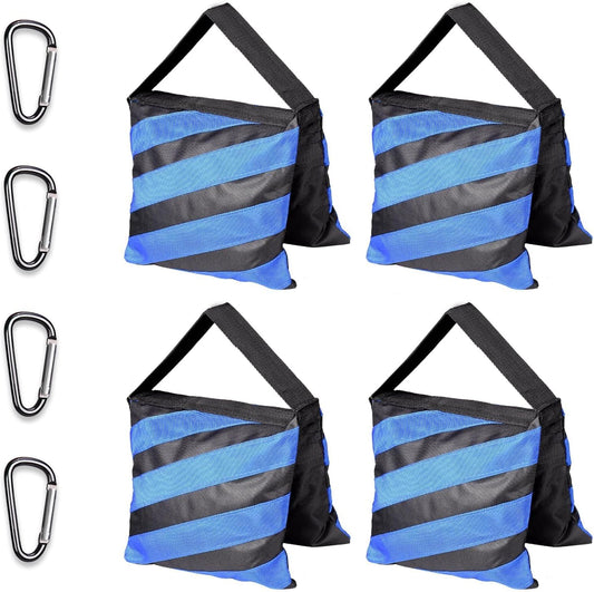 EMART Heavy Duty Sandbag Photo Studio Weight Bag Saddlebag Design for Photography Light Stand Tripod, Outdoor Patio, Sports, Pop up Tent, Umbrella Base, Camping, Fishing Chair -4 Packs Set(Blue)
