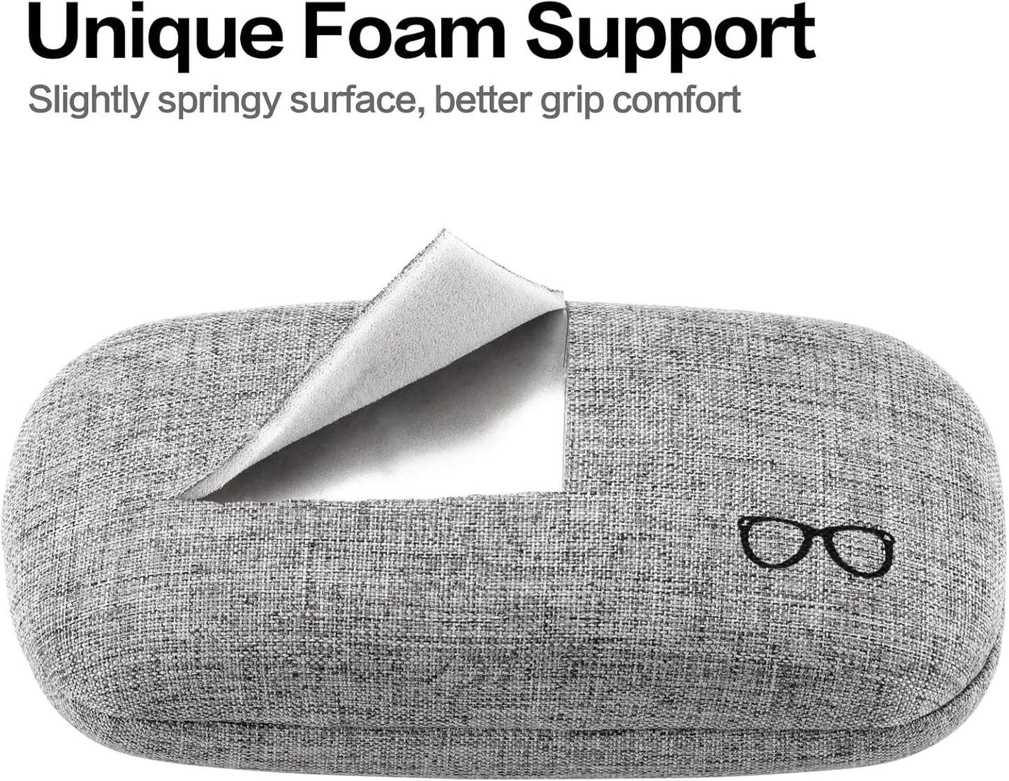 Vemiss Hard Shell Eyeglasses Cases, Linen Fabrics Protector Sunglasses Case, Large Glasses Case