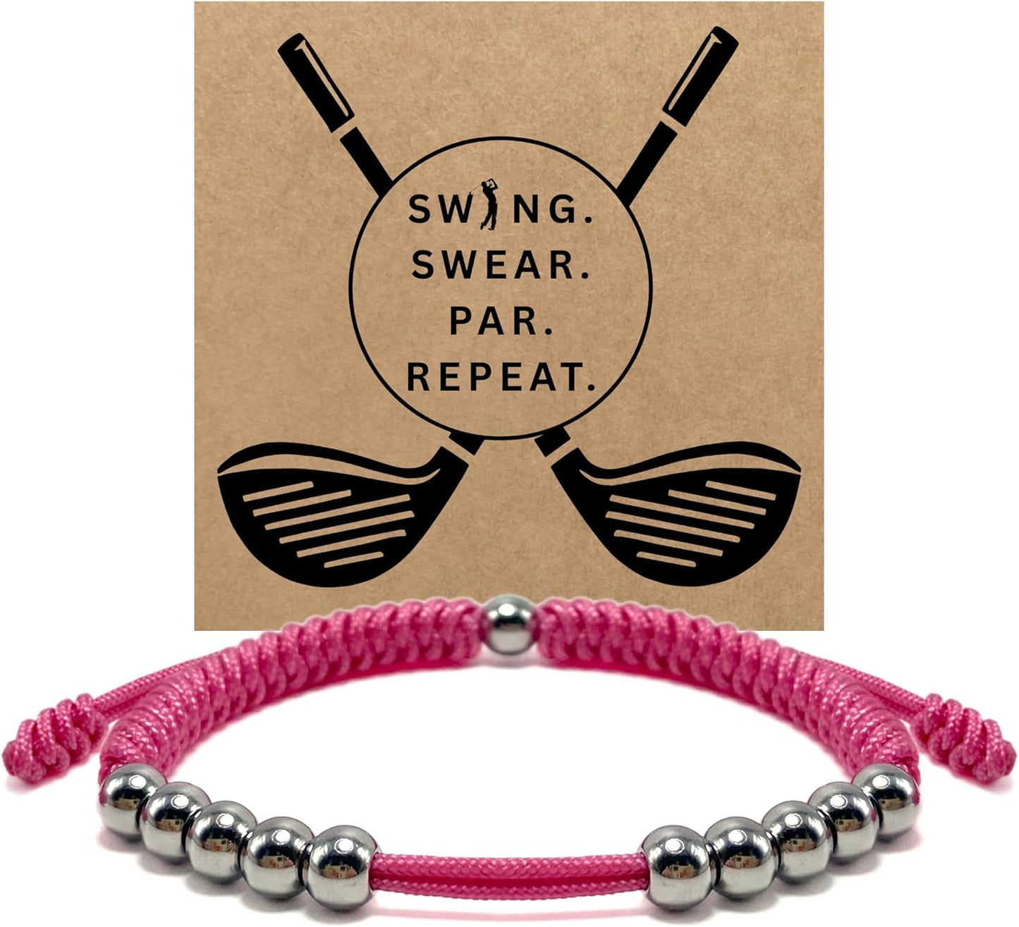 LAMIBEE Premium Golf Stainless Steel 10 Bead Score Counter Bracelet, Golf Stroke Count Bracelet, Resizable Easy Adjust Golf Round Scoring Tracker, Durable Stylish Golf Accessory