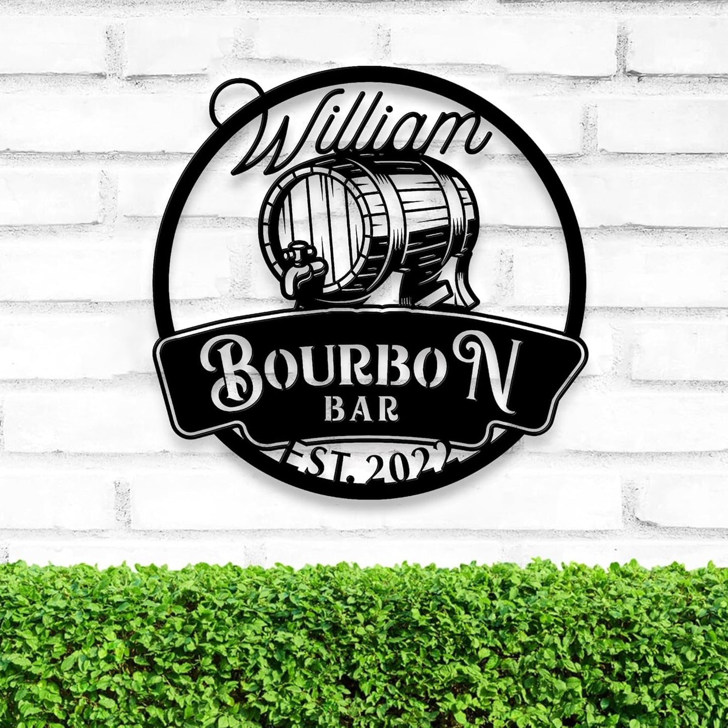 Custom Home Pub Gin Bourbon Bar Metal Wall Art LED Light, Personalized Whiskey Cocktail Metal Sign, Home Decor, Birthday Gift, Christmas Gift
