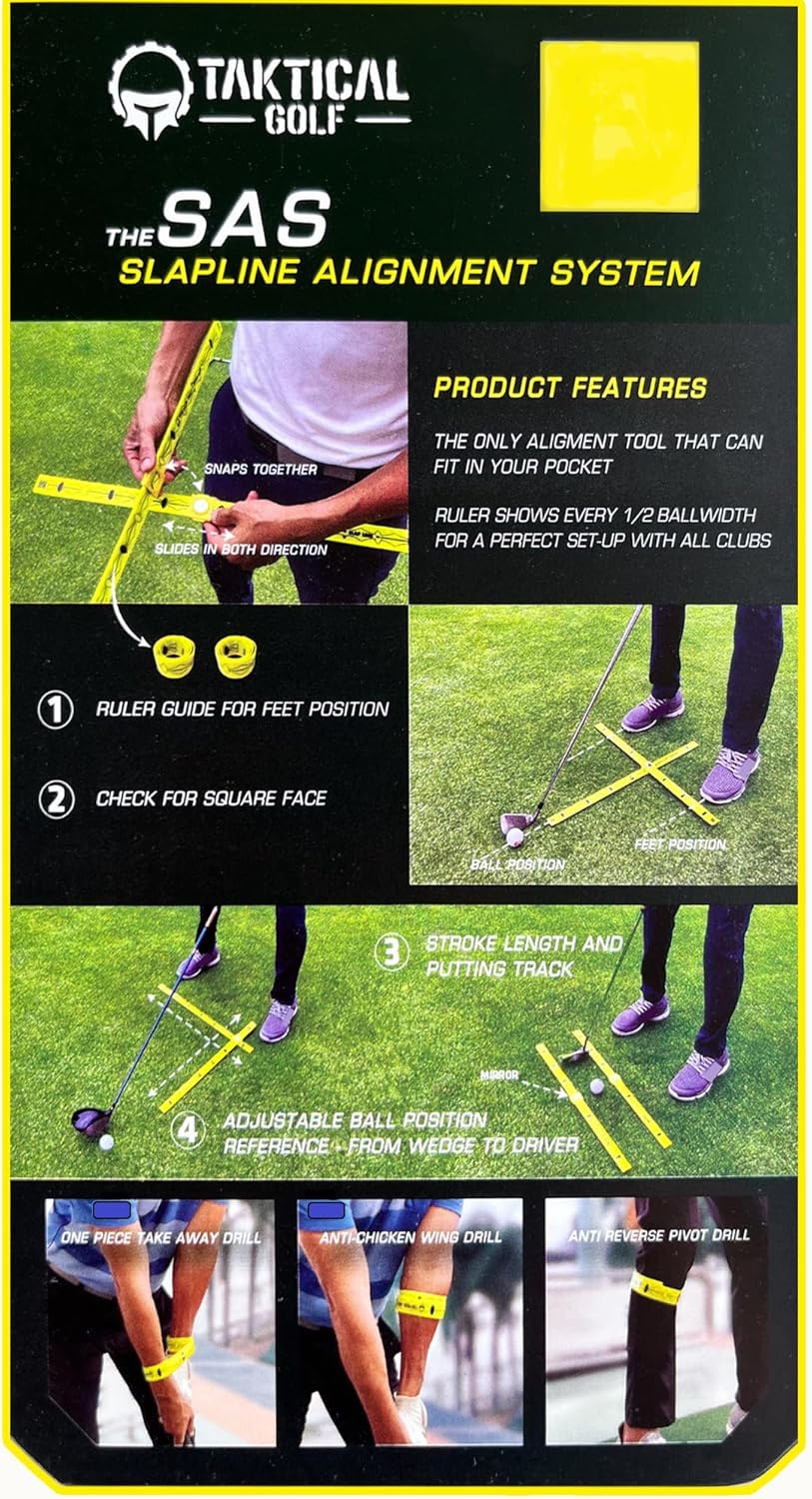Compact Golf Alignment Sticks & Swing Aid | Pocket-Sized, Modular Ruler System for Fixing Slice, Takeaway, Stance, Putting & Posture | Indoor/Outdoor Golf Trainer