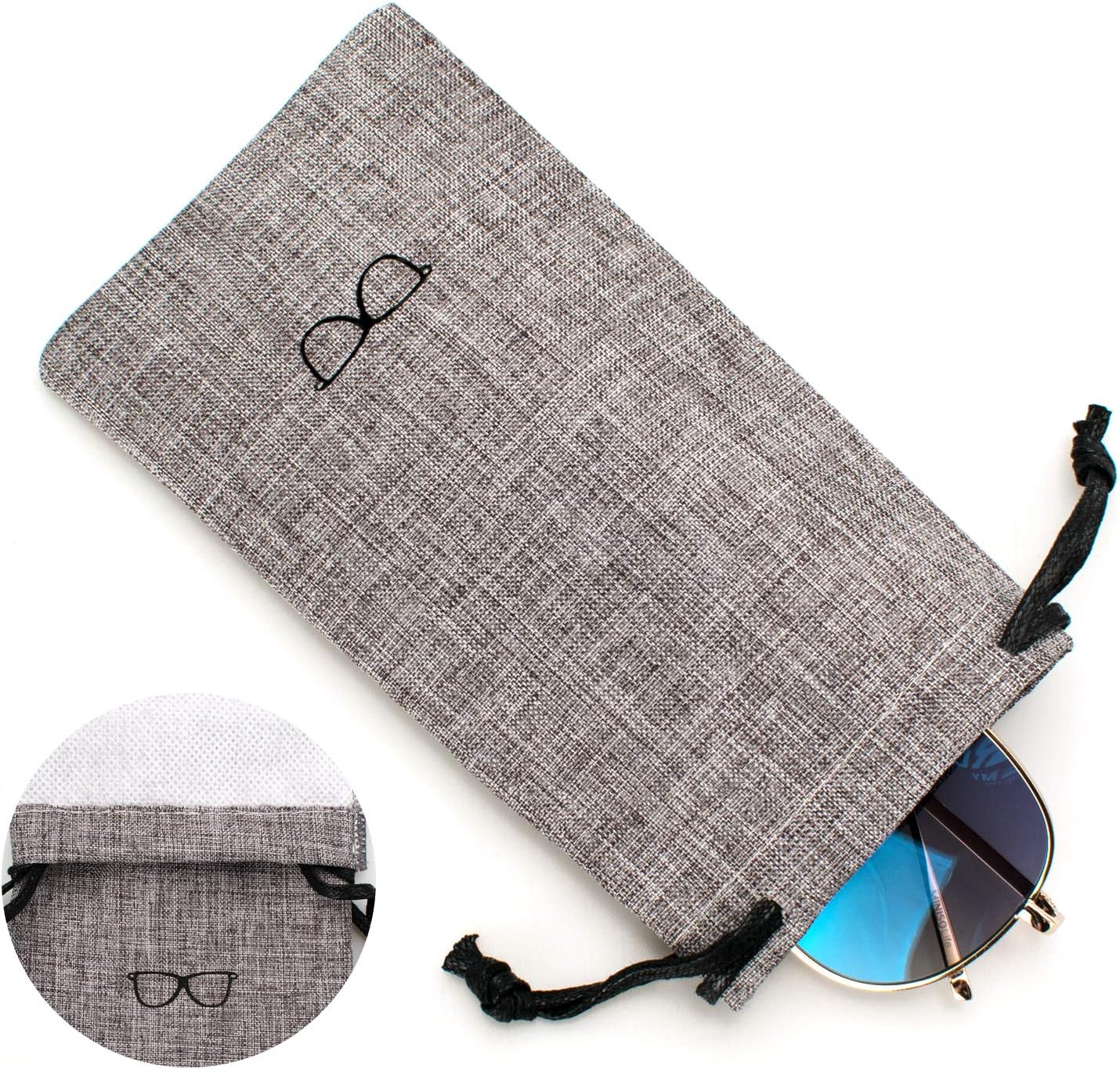 Vemiss Hard Shell Eyeglasses Cases, Linen Fabrics Protector Sunglasses Case, Large Glasses Case
