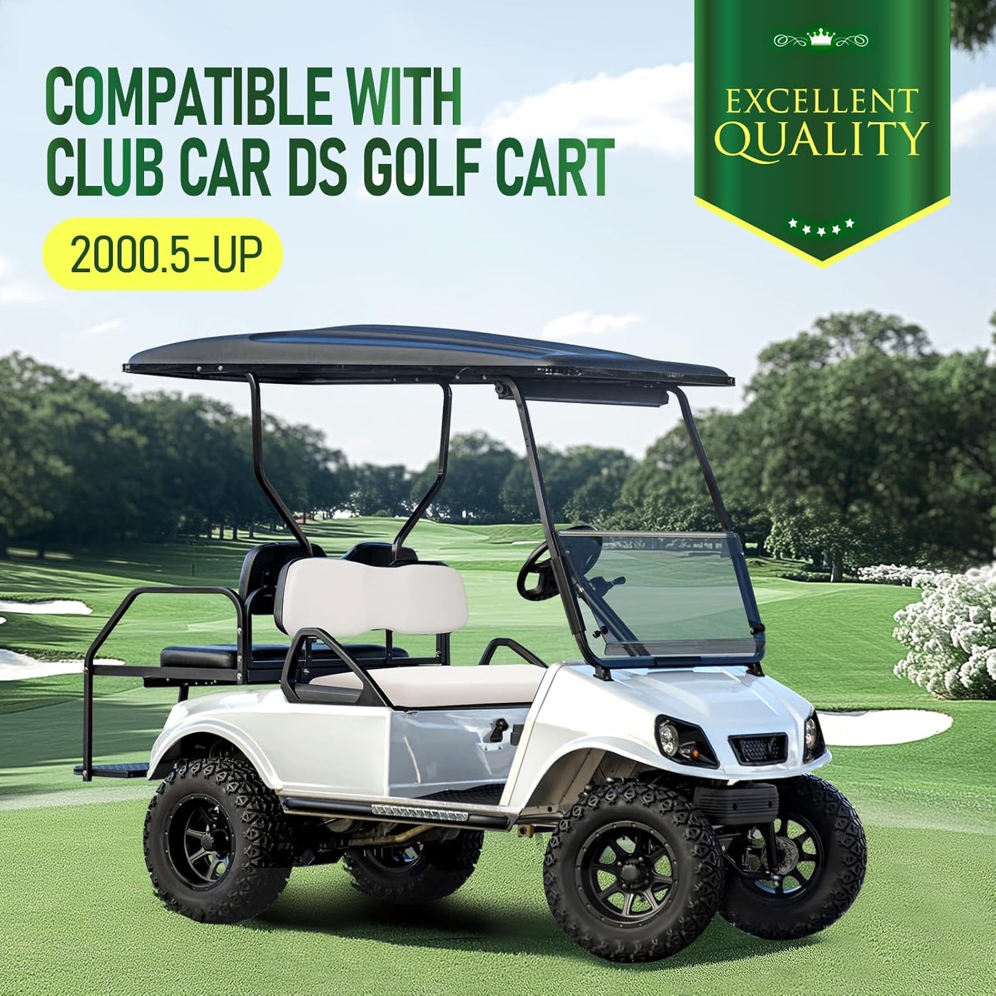 Seat Back Cushion Front Compatible with 2000.5-up Club Car DS Golf Cart Seat Backrest Wood Plastic Foam