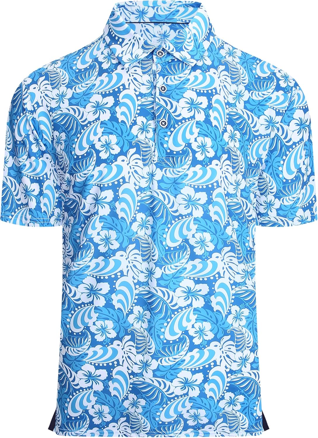 Alex Vando Mens Hawaiian Golf Shirt Moisture Wicking Digital Print Golf Shirts for Men