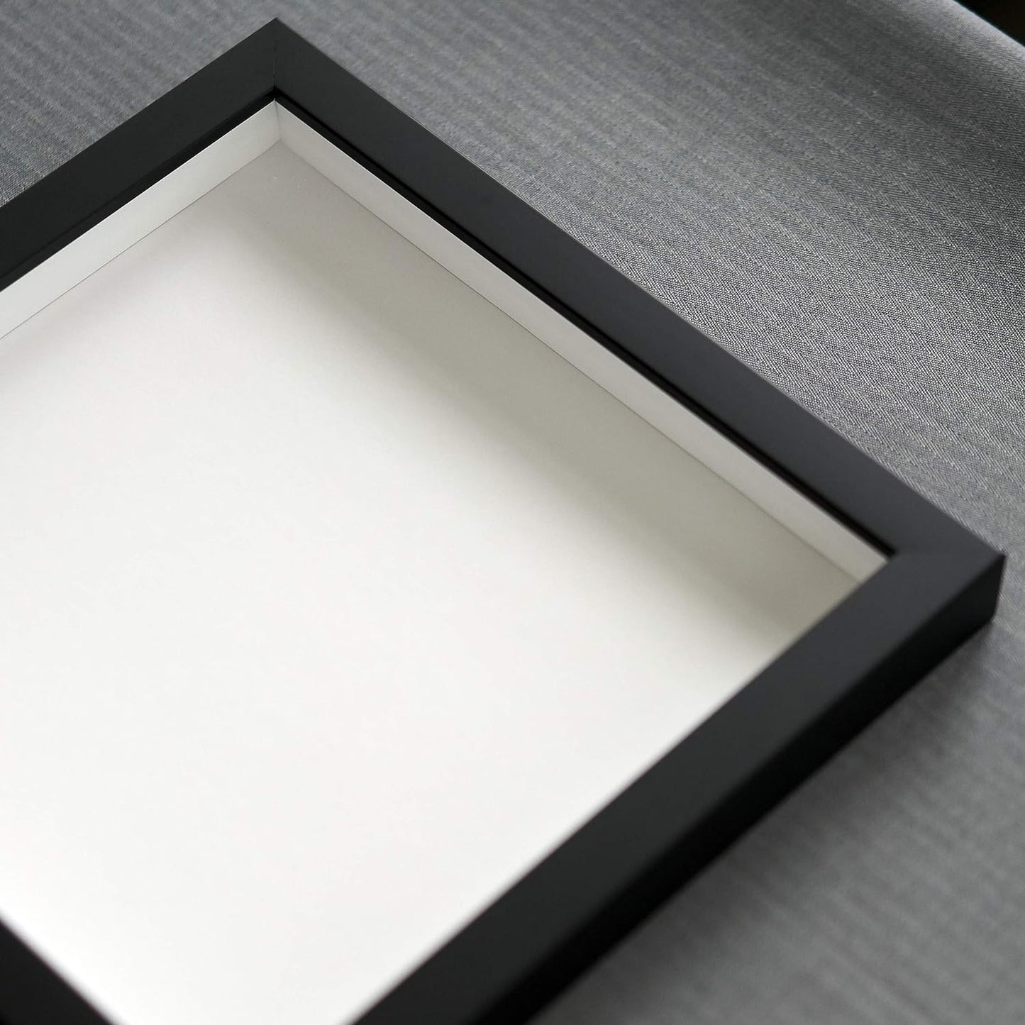 17x23 Shadow Box Black Solid Wood Display Frame with White Acid-Free Backing UV Acrylic & Hanging Hardware - with 3/4" Usable Depth