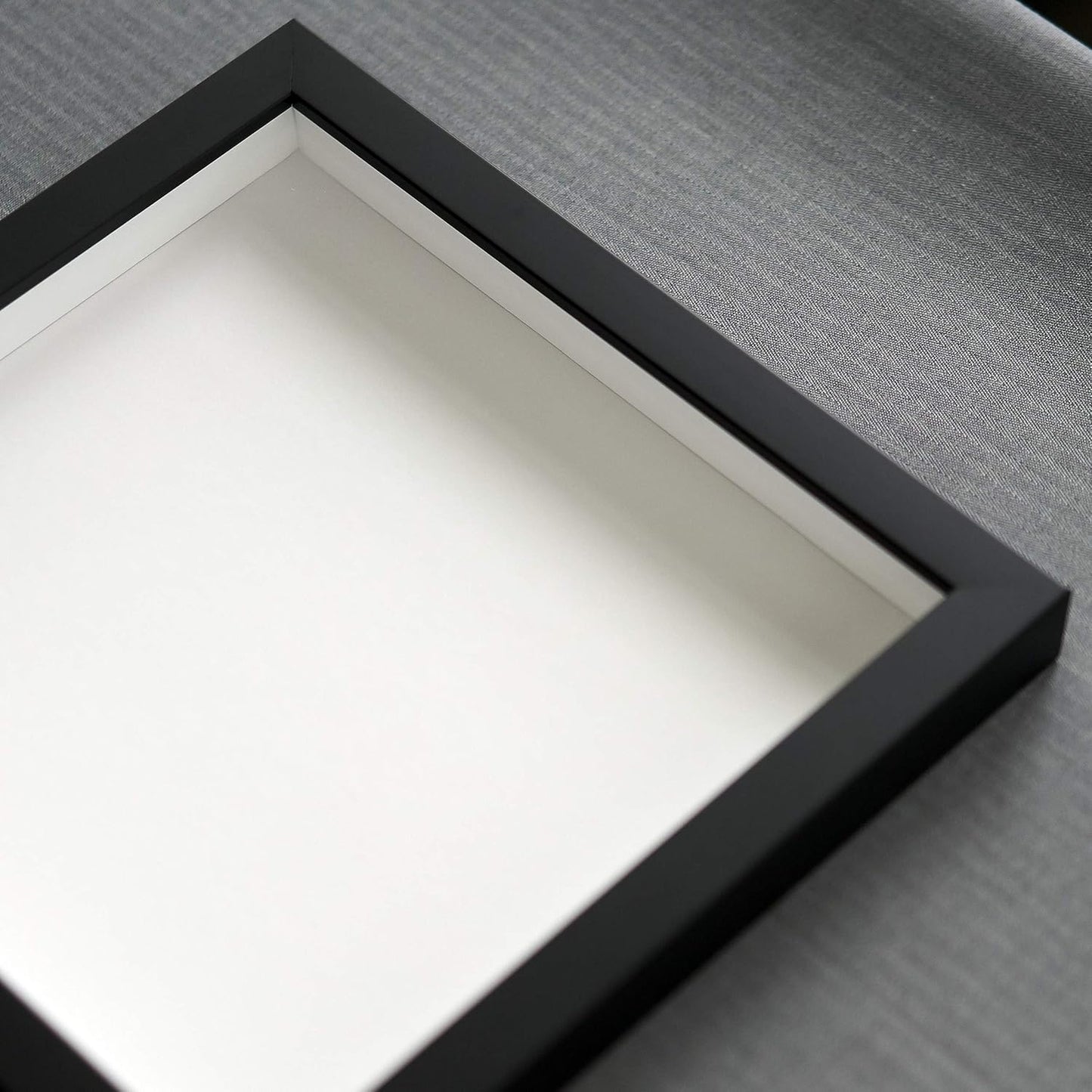27x36 Shadow Box Black Solid Wood Display Frame with White Acid-Free Backing UV Acrylic & Hanging Hardware - with 3/4" Usable Depth